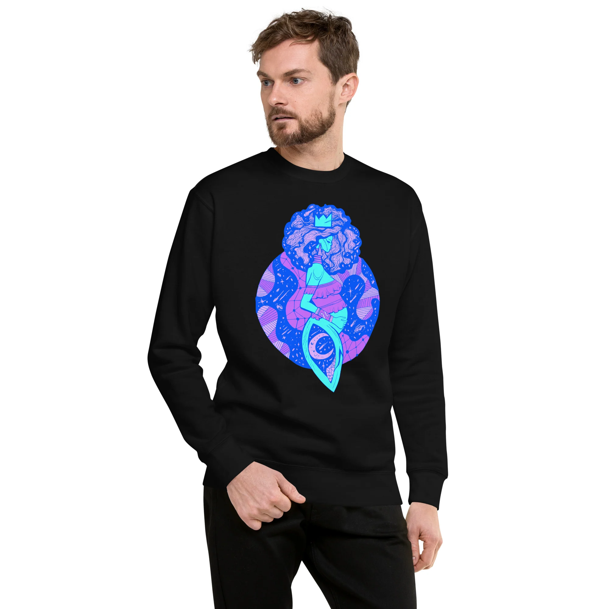 Blue Birth of Sahelle | Art gift for Mom Sweatshirt - Image 2