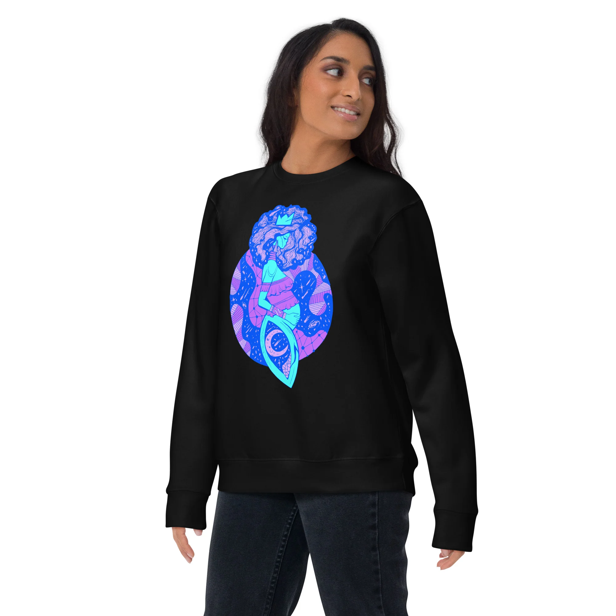 Blue Birth of Sahelle | Art gift for Mom Sweatshirt - Image 4