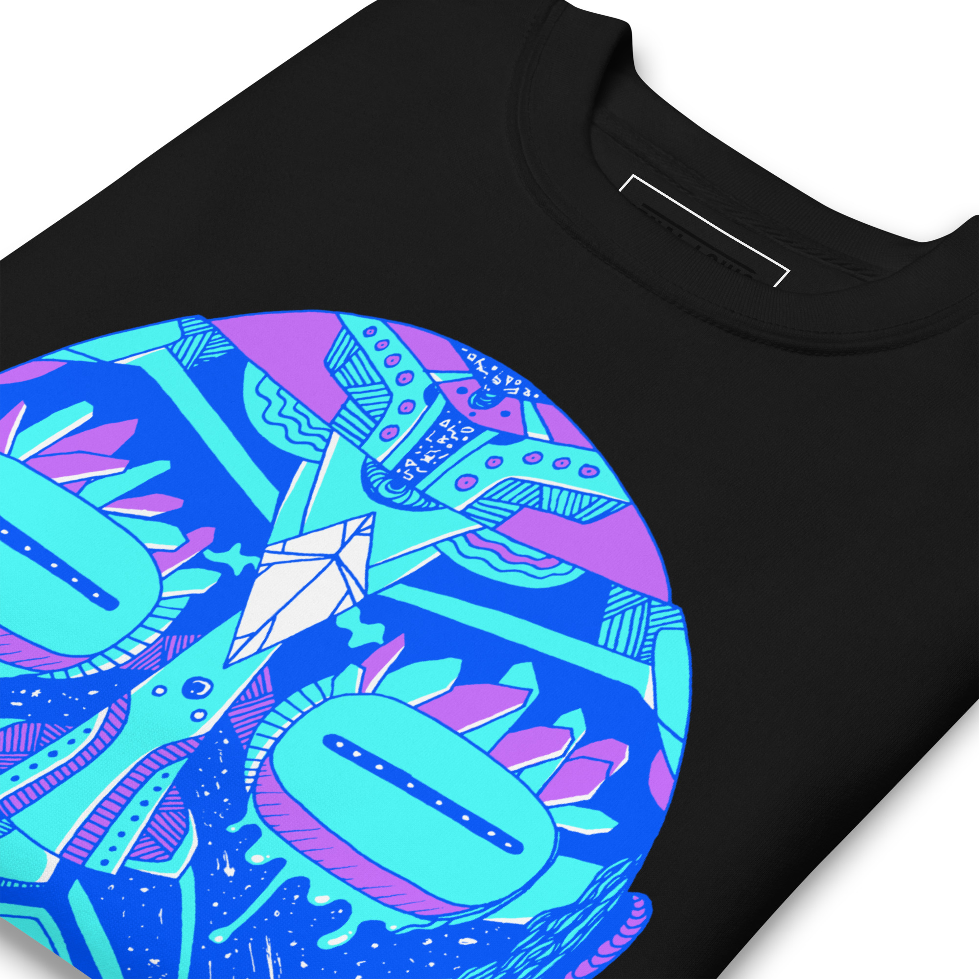 Blue African Mask No. 2 - African Sweatshirt - Image 3