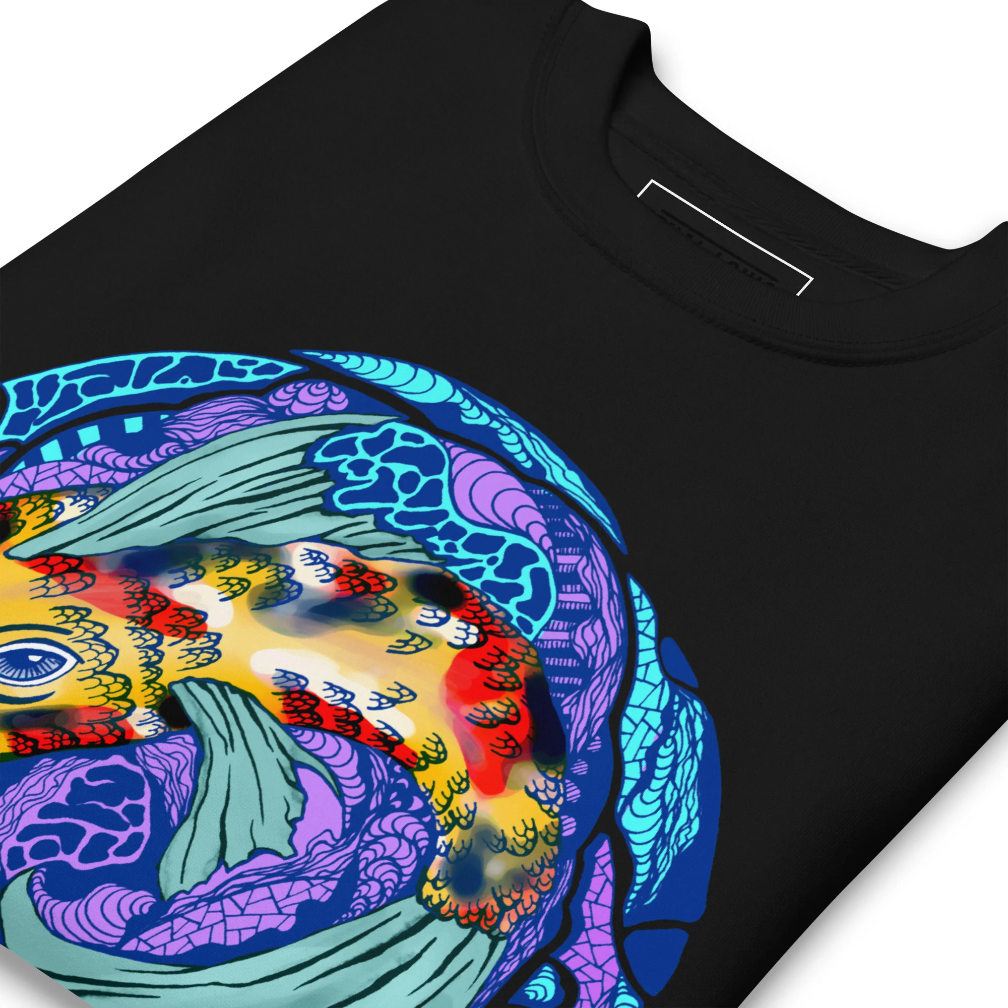 Blue Koi of Balance - Koi Fish Sweatshirt - Image 3