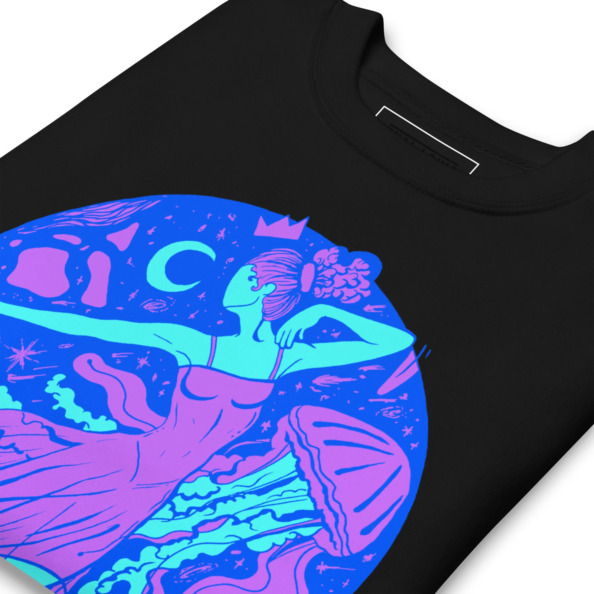 Blue The Oceanic Dancer | Ballerina Drawing Sweatshirt - Image 3