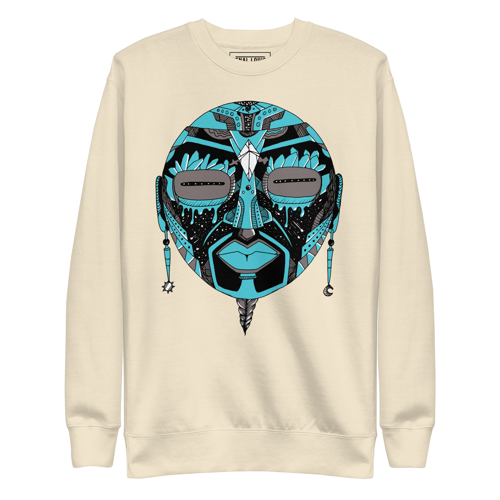 Blue and Grey African Mask No. 2 - African Sweatshirt