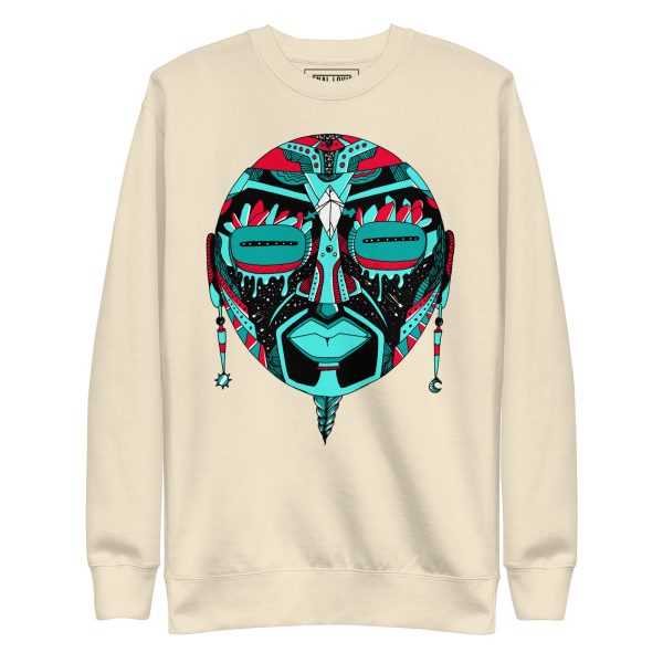 Turquoise Red African MAsk No. 2 - African Sweatshirt