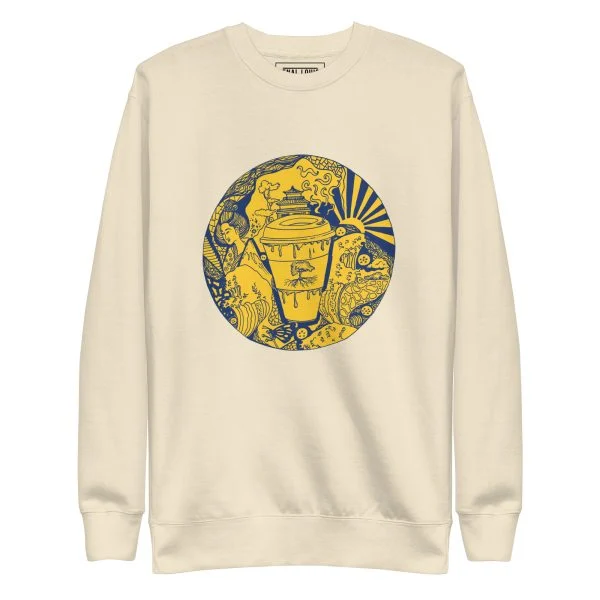 Navy Yellow Coffee in Japan - Coffee Sweatshirt