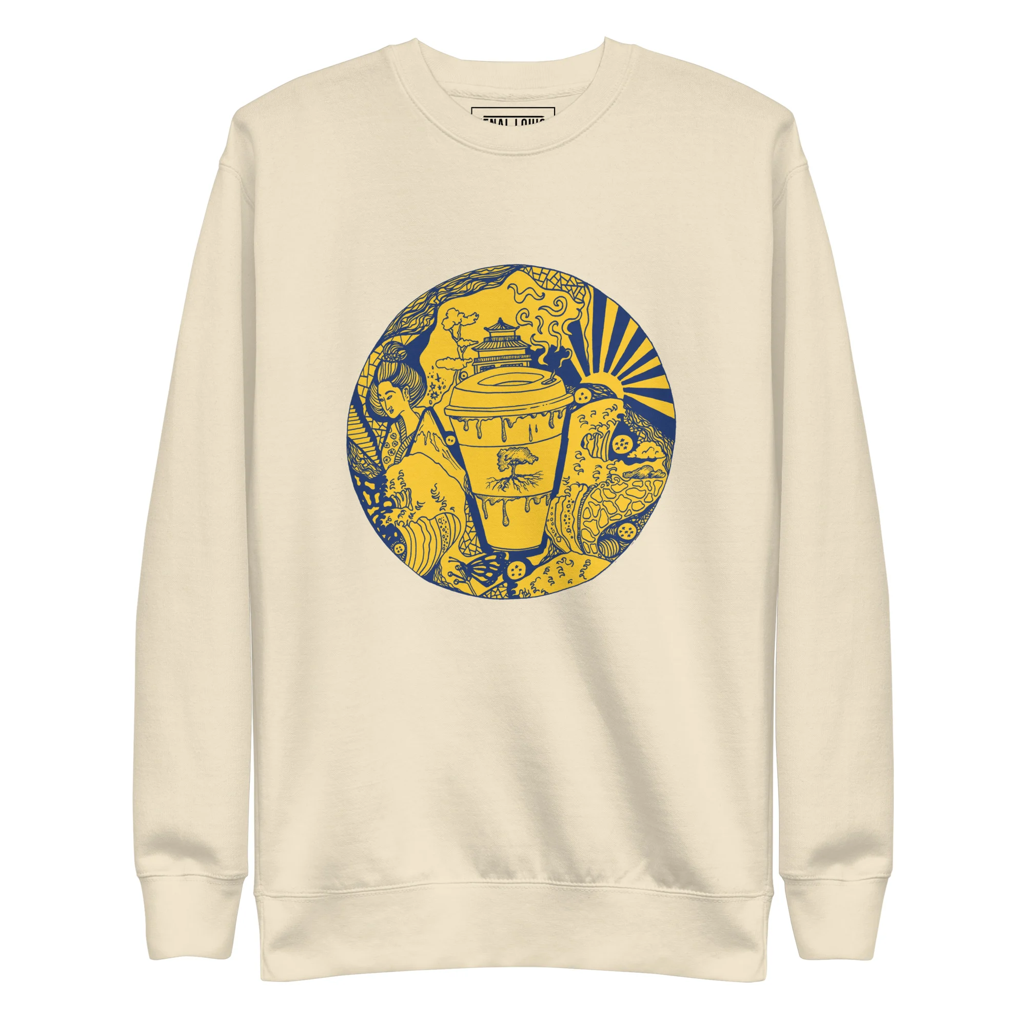 Navy Yellow Coffee in Japan - Coffee Sweatshirt