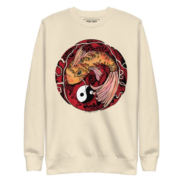 Cream and Red Koi of Balance - Koi Fish Sweatshirt