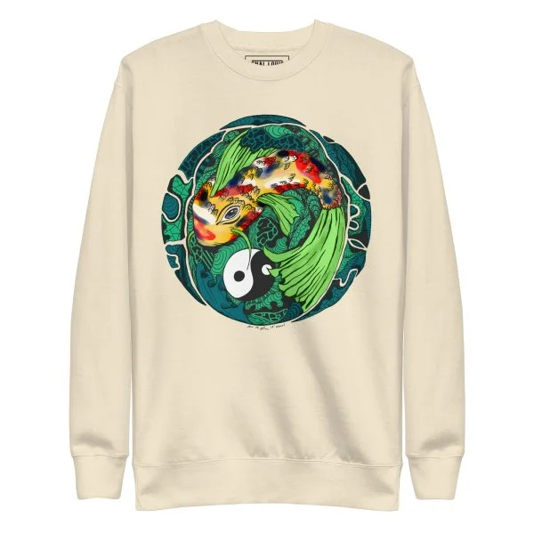 Green Koi of Balance - Koi Fish Sweatshirt