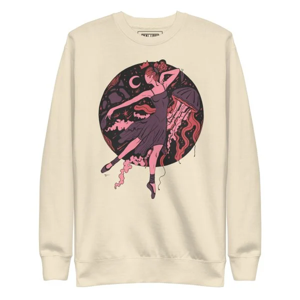 Amber and Rose The Oceanic Dancer | Ballerina Drawing Sweatshirt