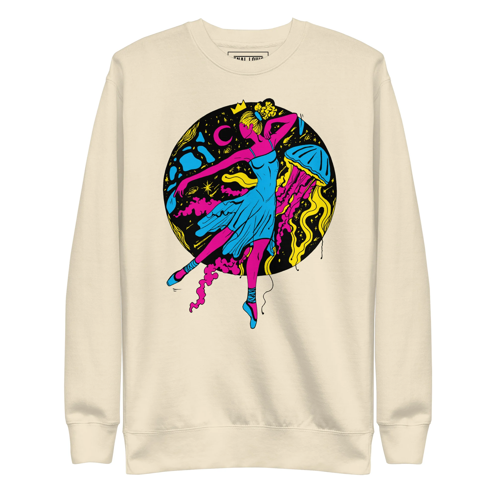 Pink and Green The Oceanic Dancer | Ballerina Drawing Sweatshirt