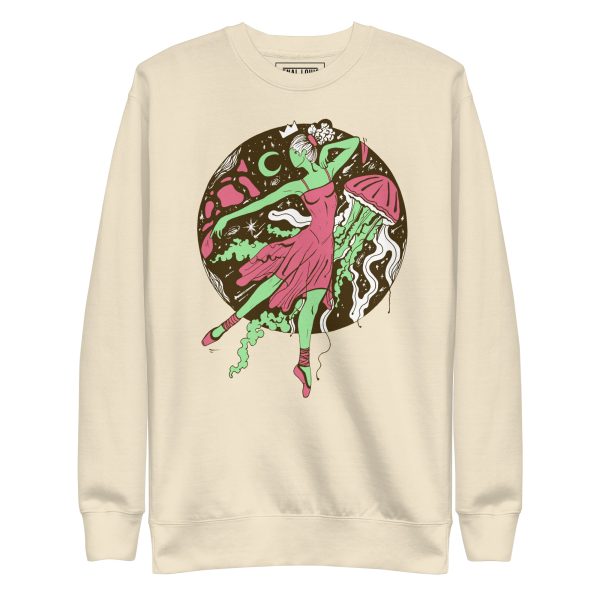 Pink and Green The Oceanic Dancer | Ballerina Drawing Sweatshirt