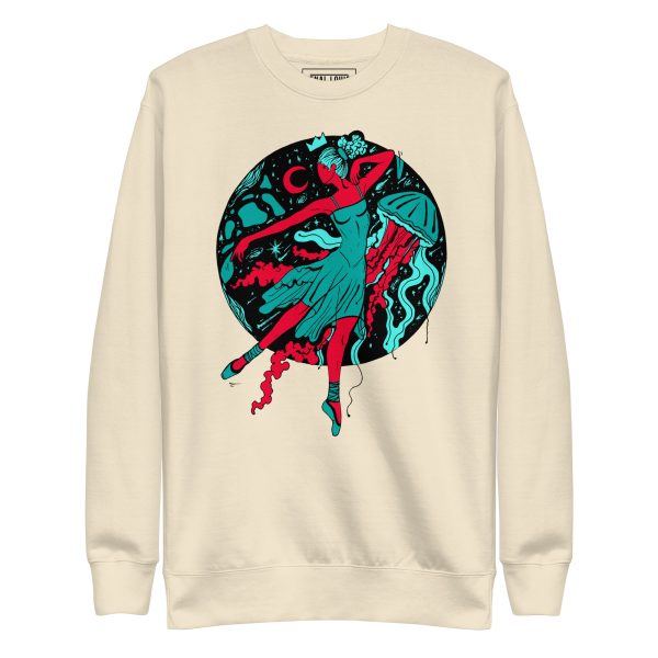 Turquoise Red The Oceanic Dancer | Ballerina Drawing Sweatshirt