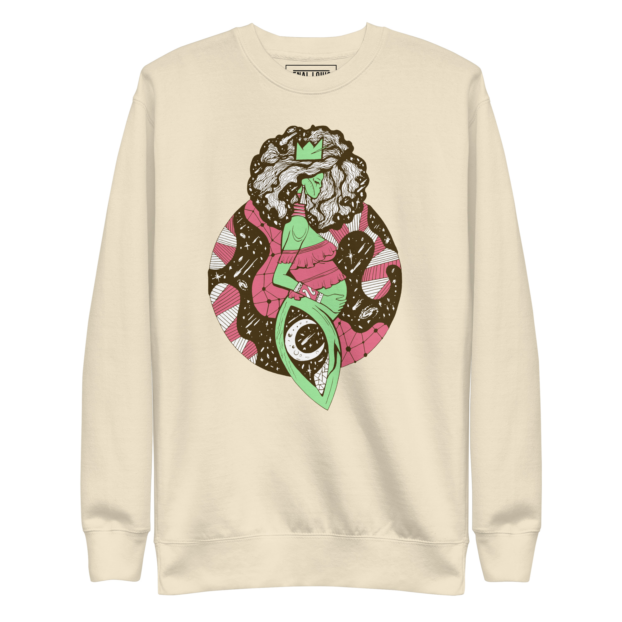 Pink and Green Birth of Sahelle | Art gift for Mom Sweatshirt