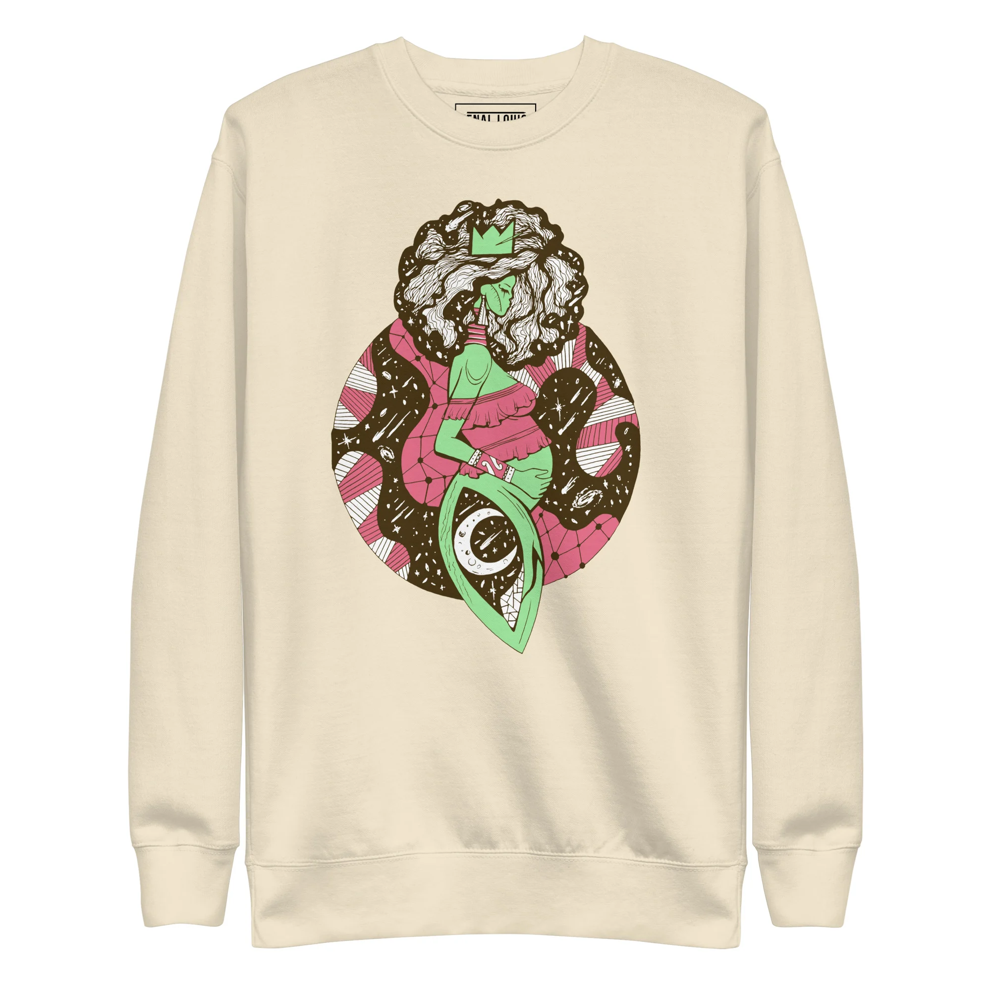 Pink and Green Birth of Sahelle | Art gift for Mom Sweatshirt