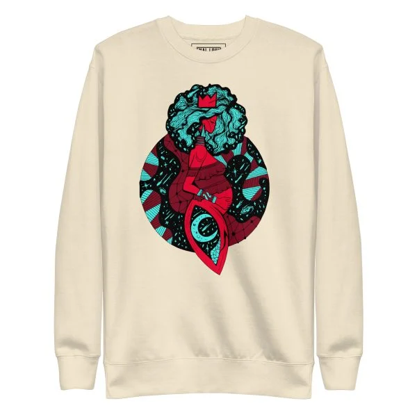 Turquoise Red Birth of Sahelle | Art gift for Mom Sweatshirt