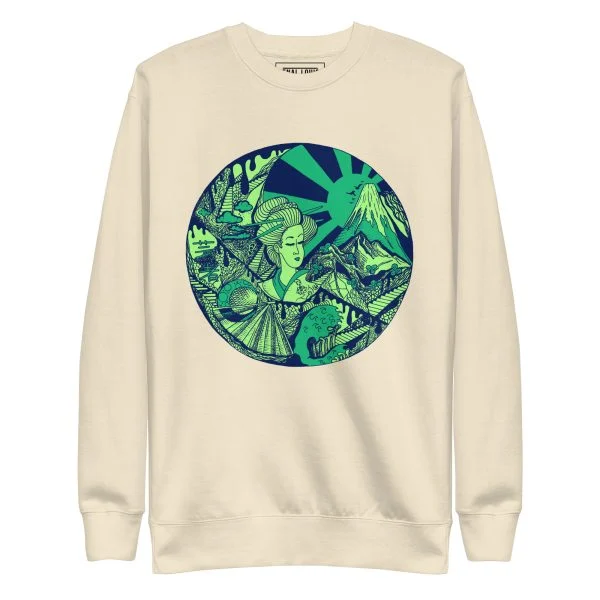 Green Dreaming of Japan - Japanese Circle Sweatshirt