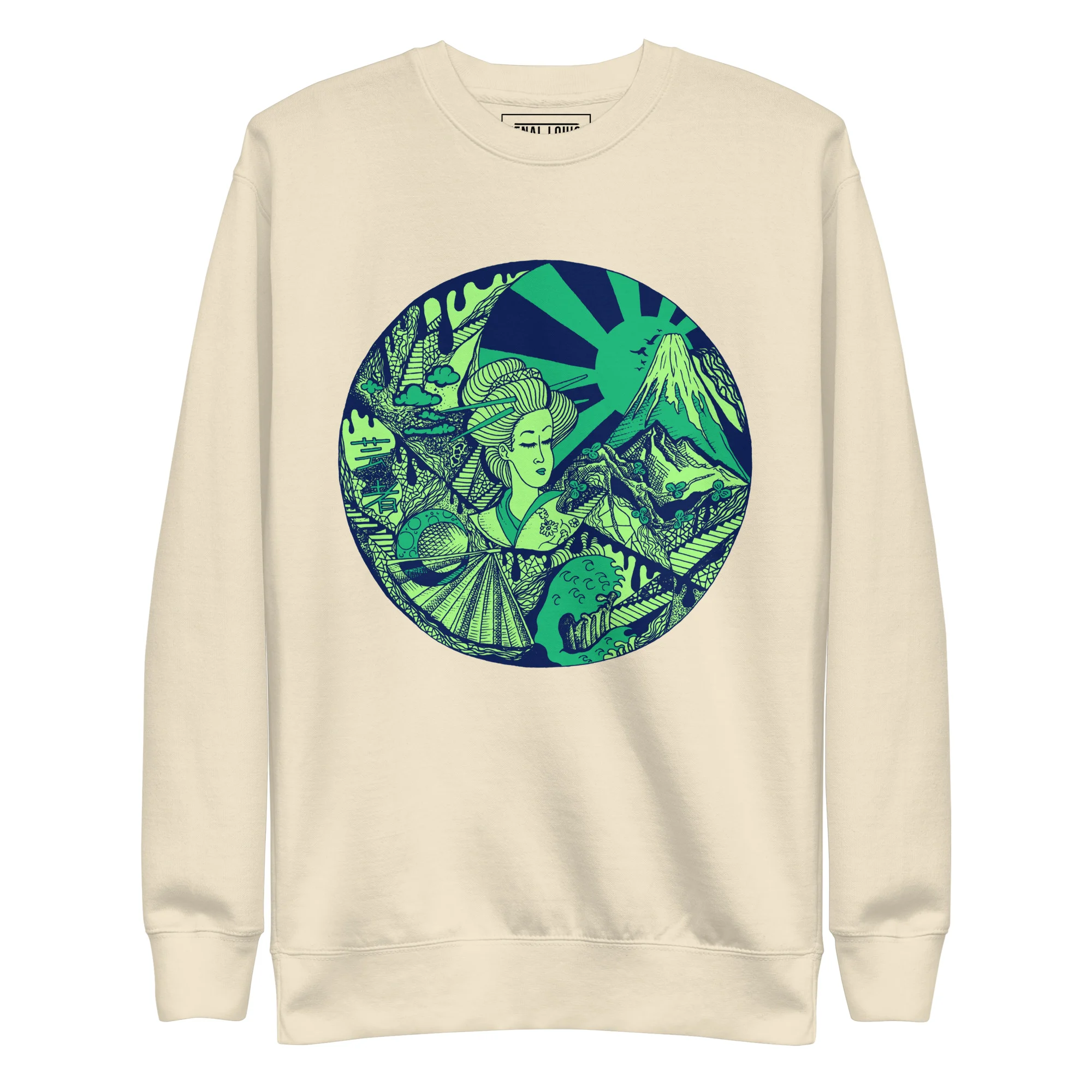 Green Dreaming of Japan - Japanese Circle Sweatshirt
