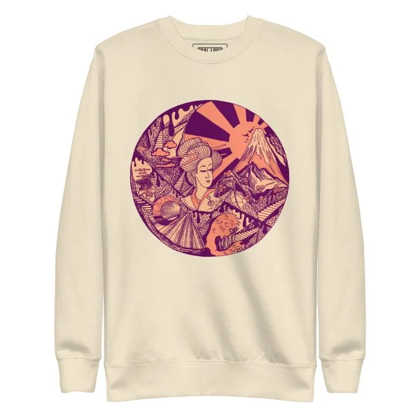 Peach Dreaming of Japan - Japanese Circle Sweatshirt