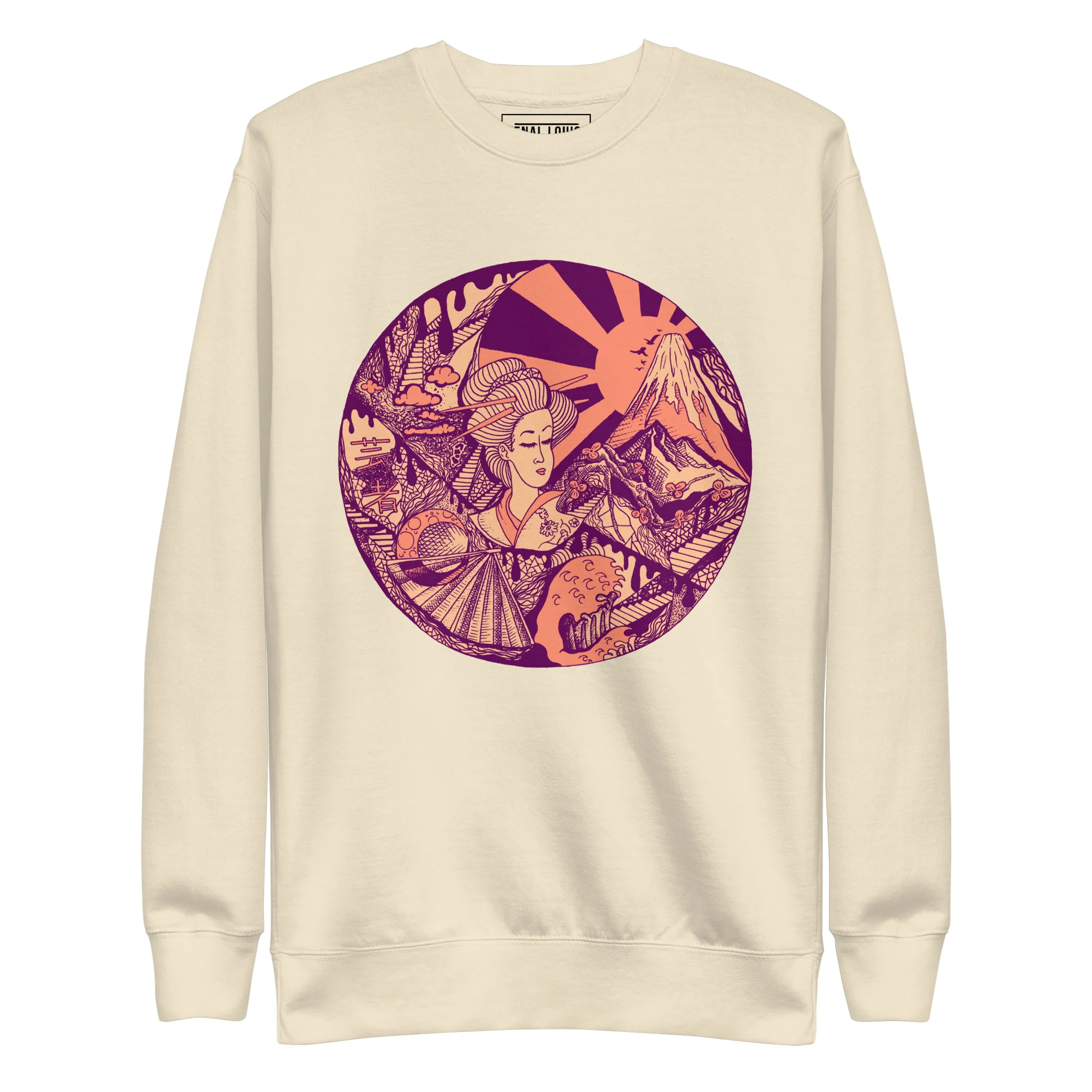 Peach Dreaming of Japan - Japanese Circle Sweatshirt