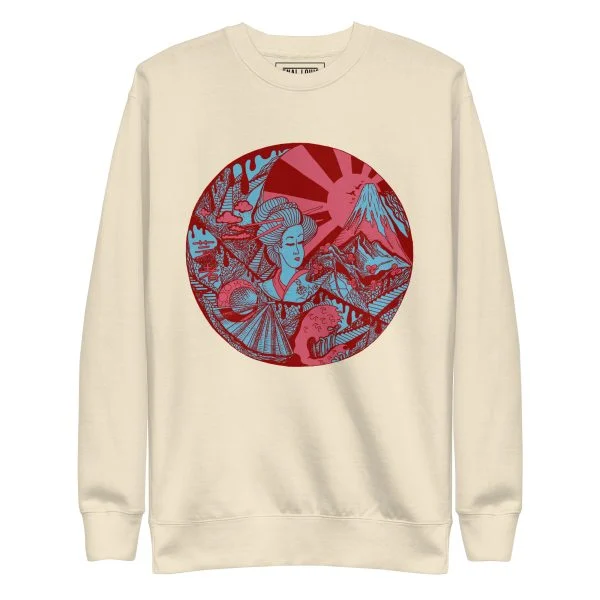 Pastel Blue Dreaming of Japan - Japanese Circle Sweatshirt