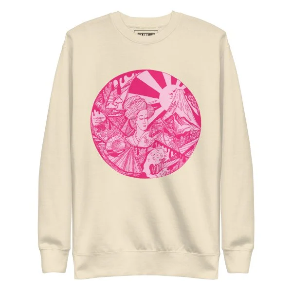 Pink Dreaming of Japan - Japanese Circle Sweatshirt