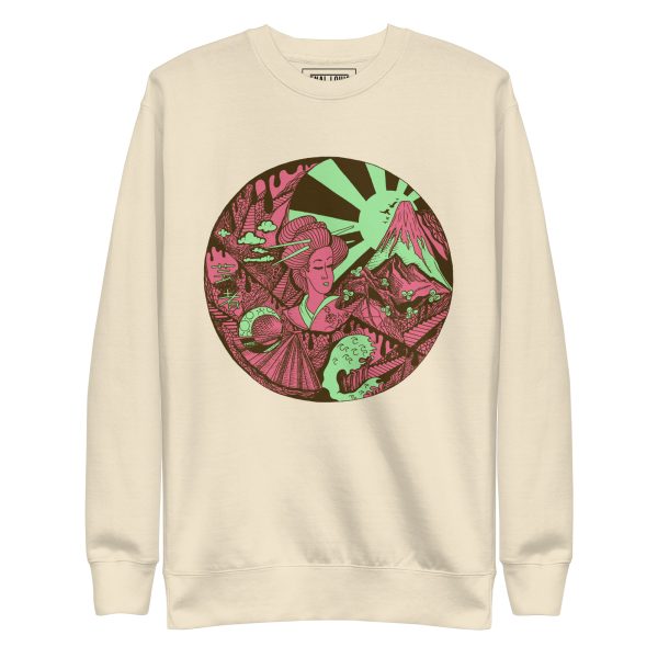 Pink and Green Dreaming of Japan - Japanese Circle Sweatshirt