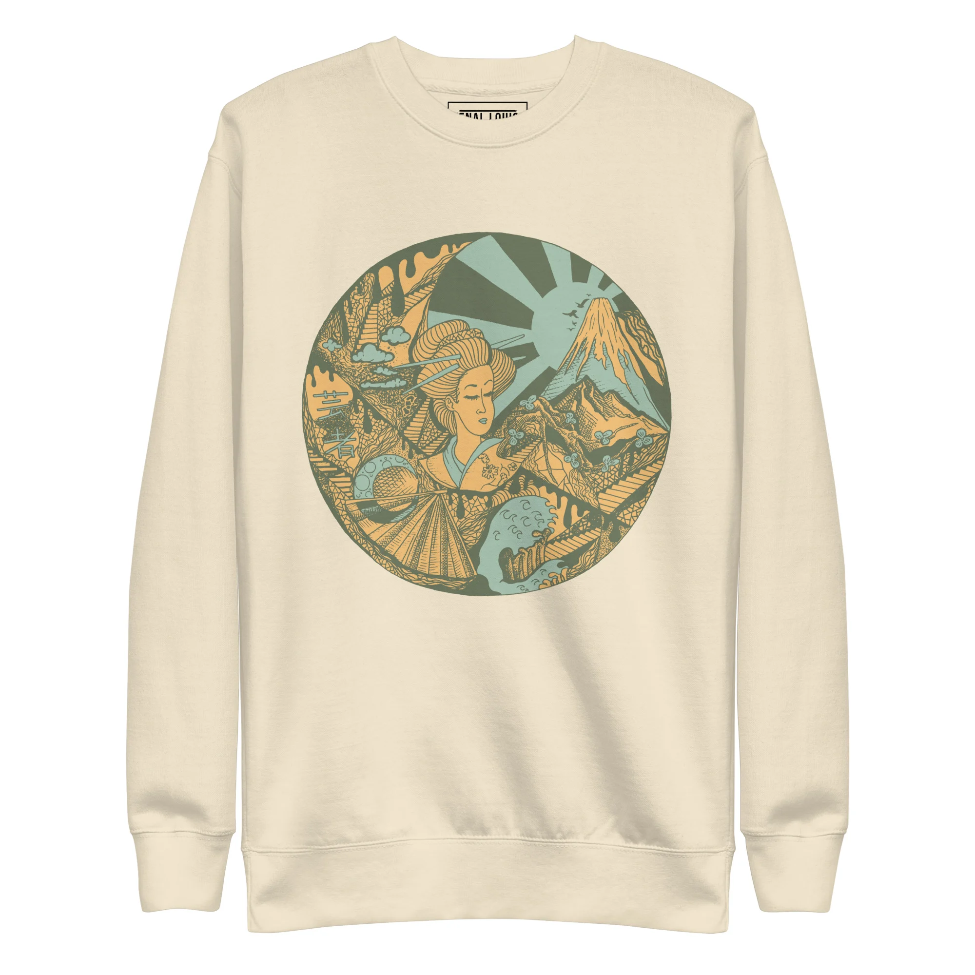 Sage Green Dreaming of Japan - Japanese Circle Sweatshirt