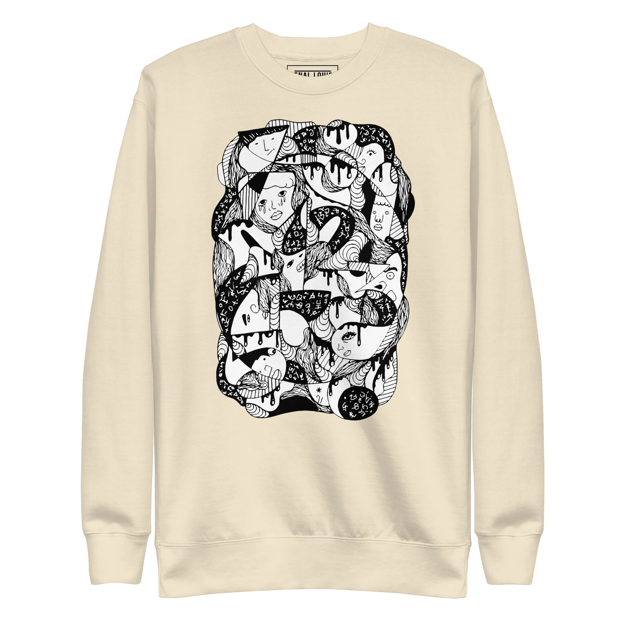 10 Faces and Numbers – Abstract Art Sweatshirt - Image 9