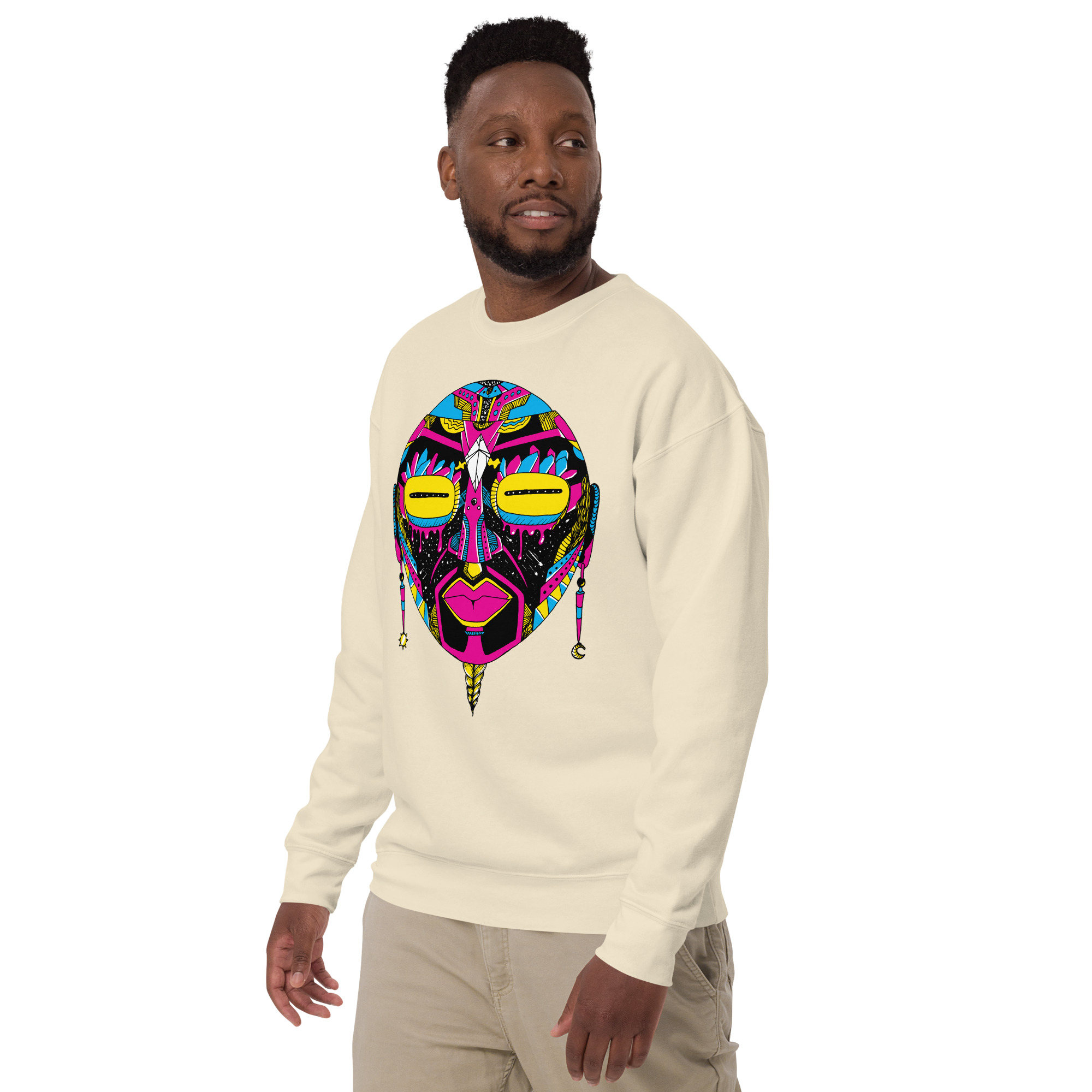 CMYK African Mask No. 2 - African Sweatshirt - Image 5