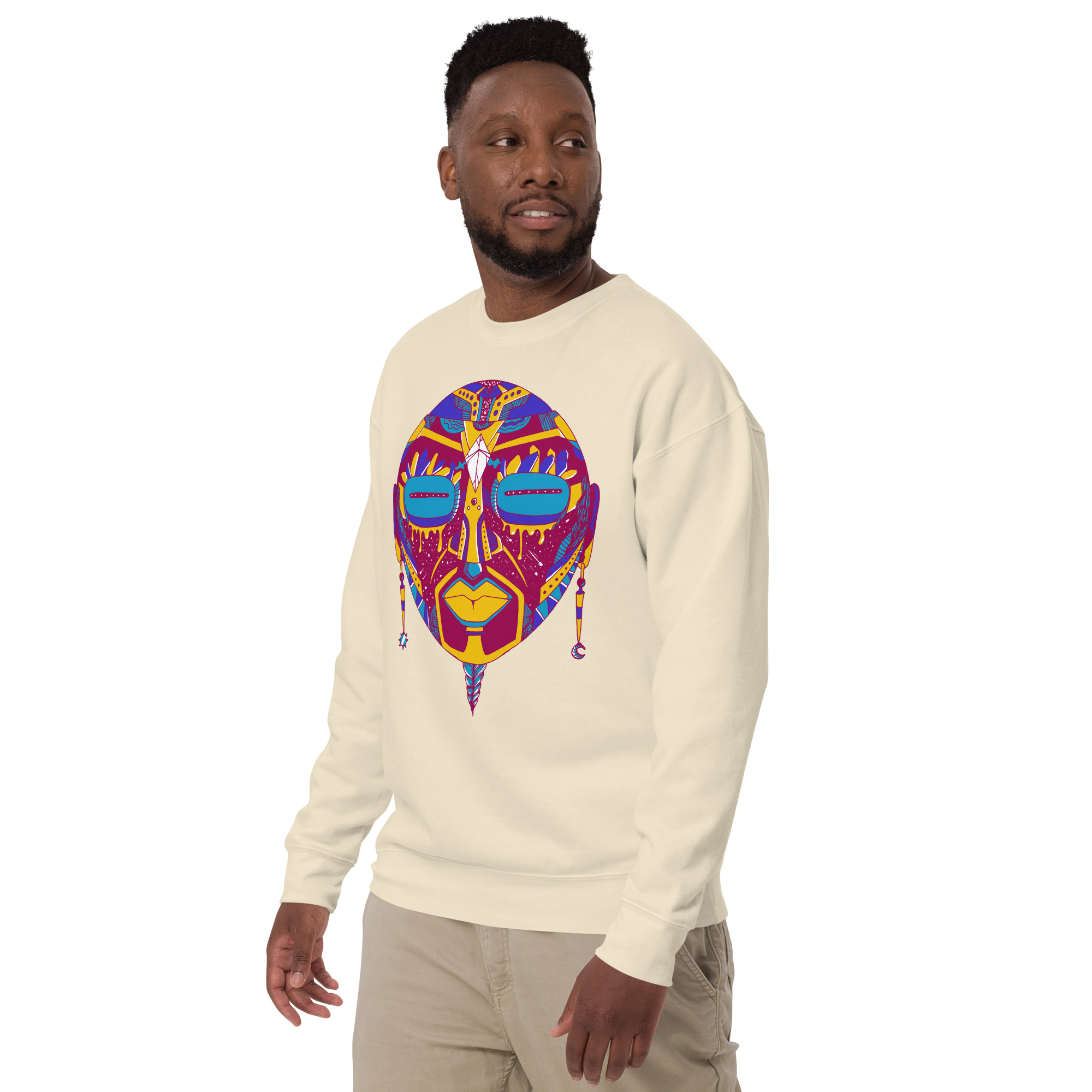 Triadic African Mask No. 2 - African Sweatshirt - Image 5