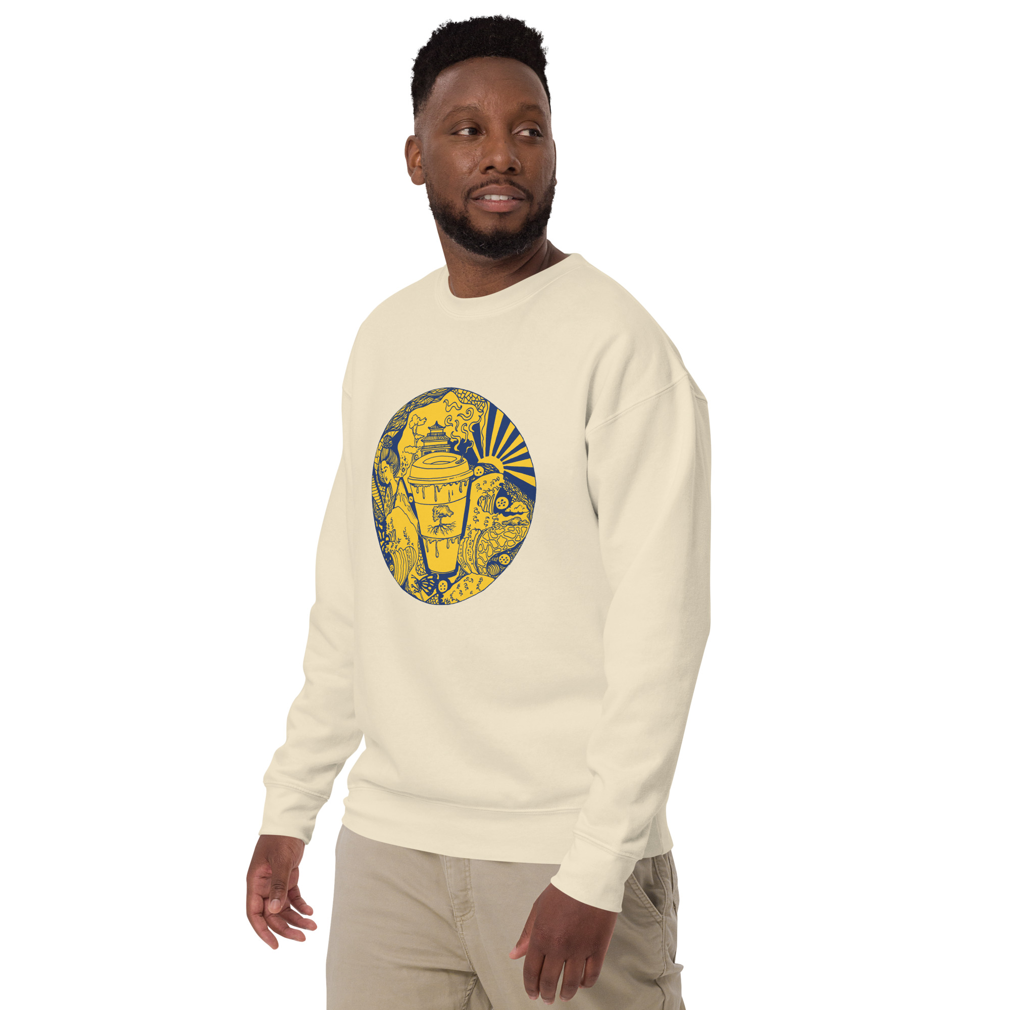 Navy Yellow Coffee in Japan - Coffee Sweatshirt - Image 5