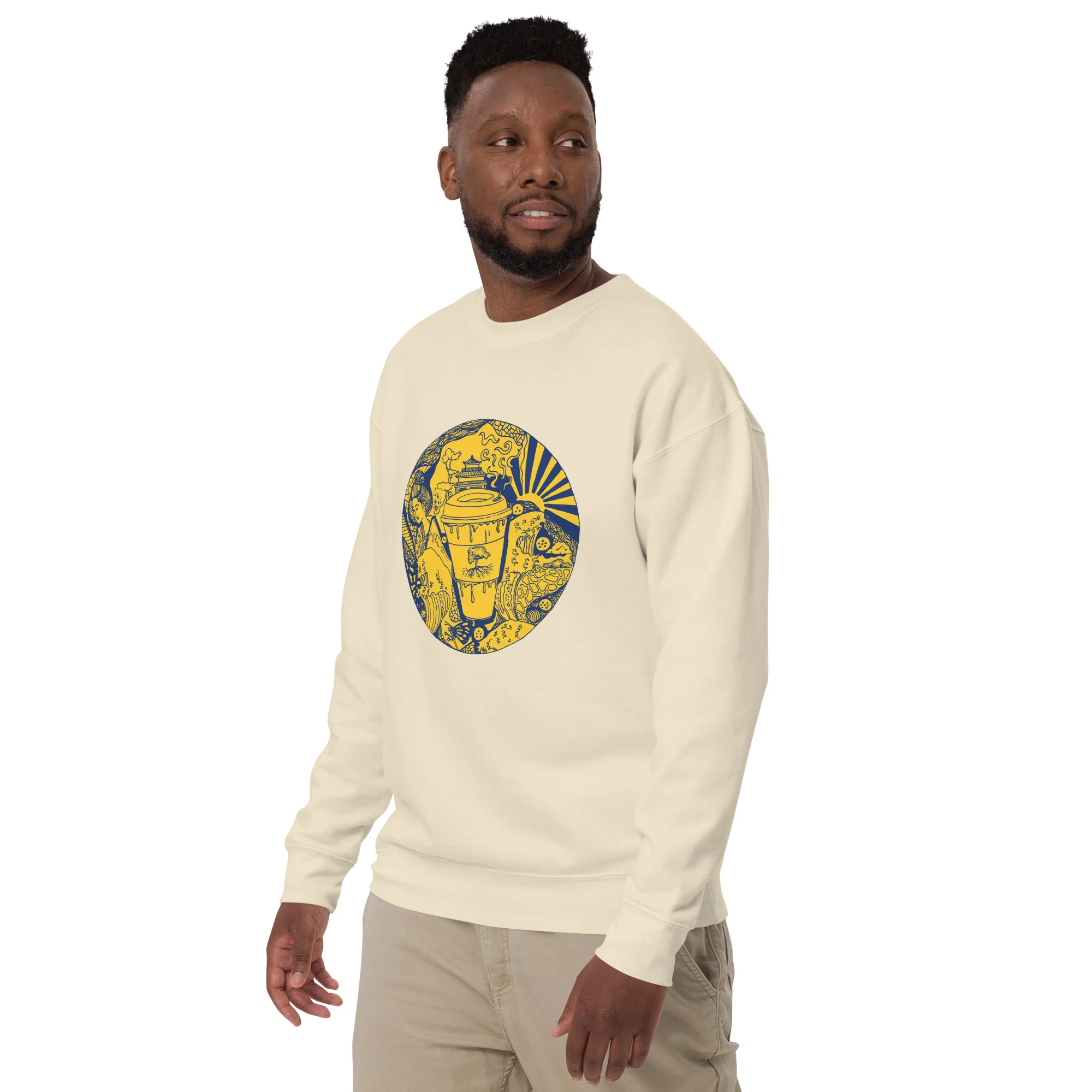 Navy Yellow Coffee in Japan - Coffee Sweatshirt - Image 5