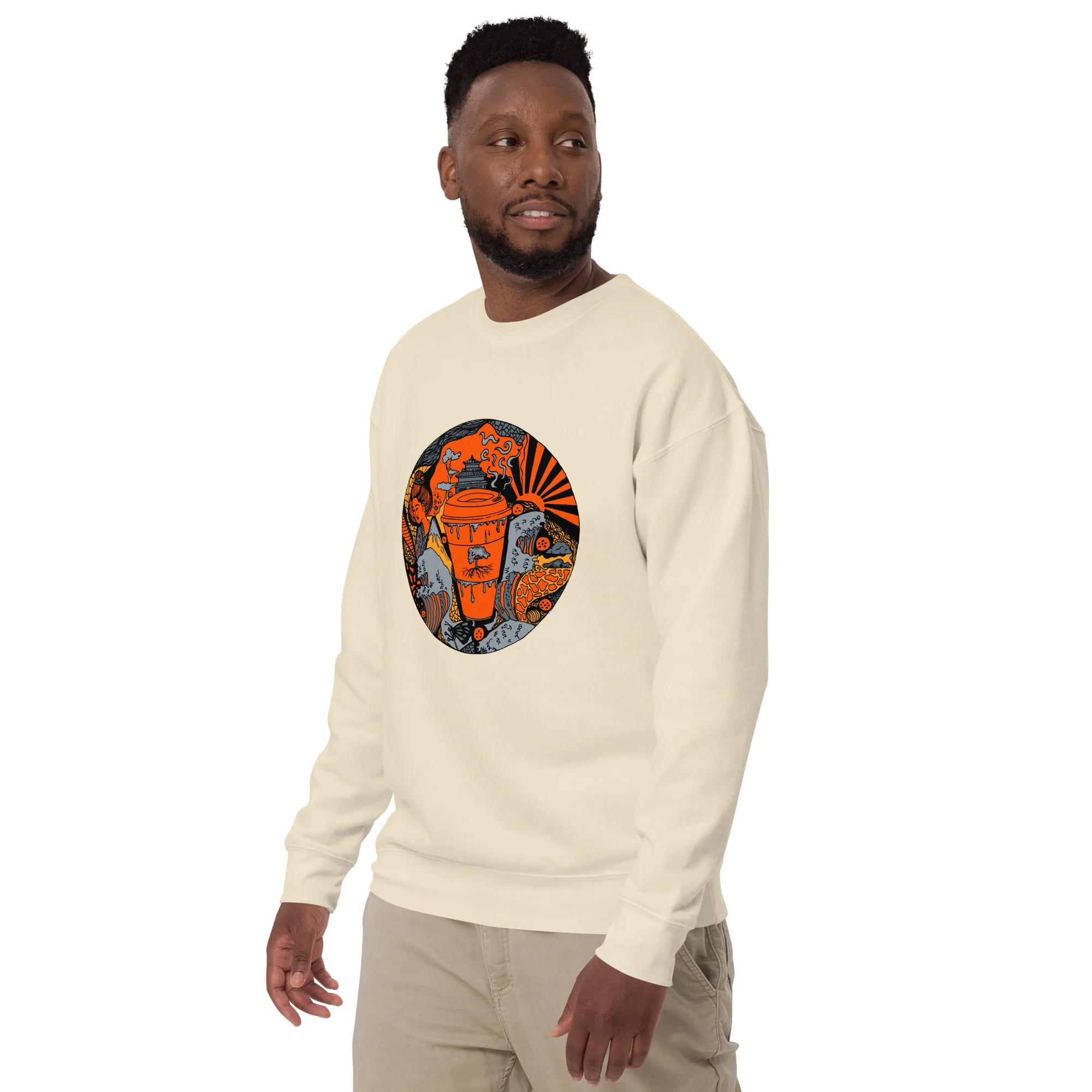 Orange and Grey Coffee in Japan - Coffee Sweatshirt - Image 5