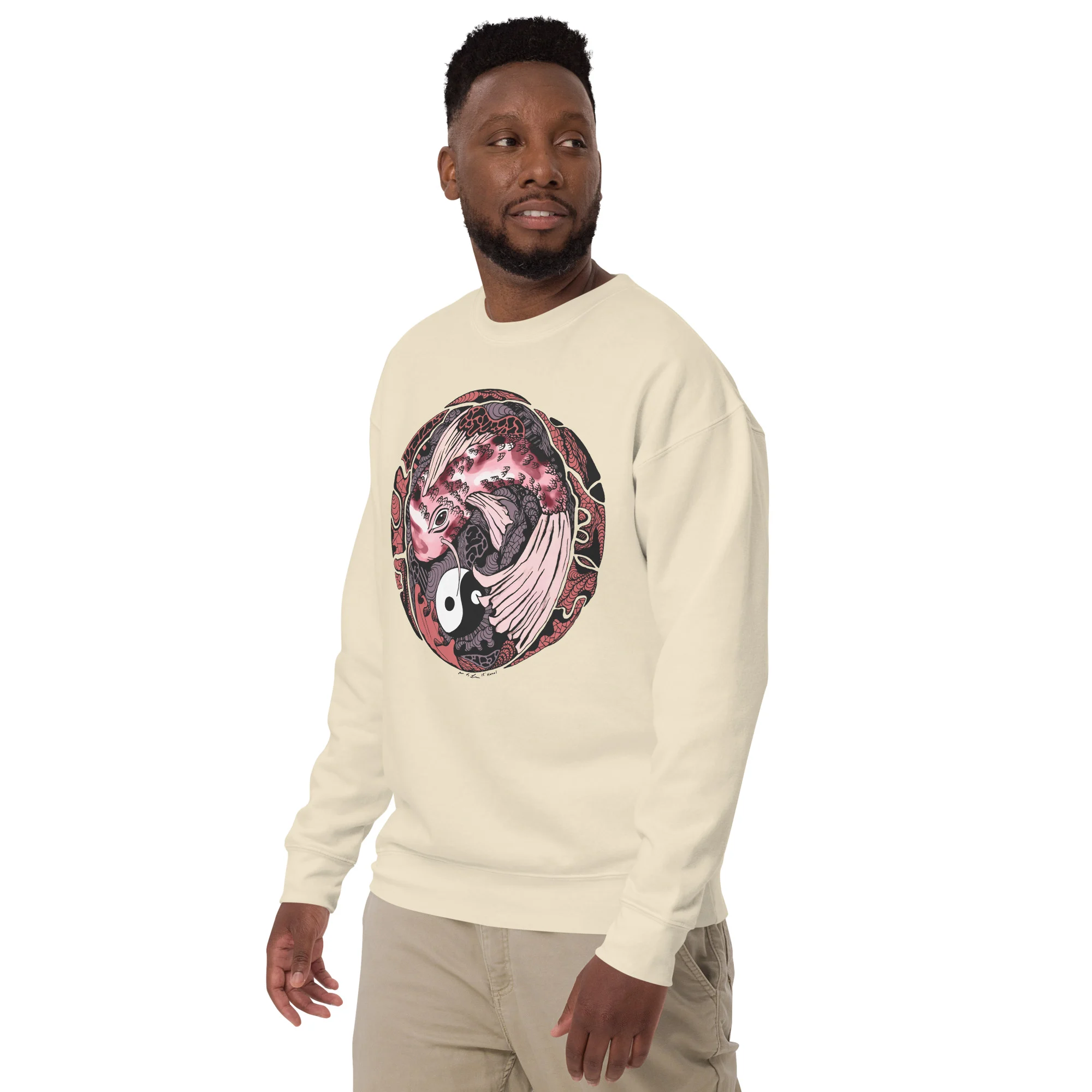 Amber and Rose Koi of Balance - Koi Fish Sweatshirt - Image 5