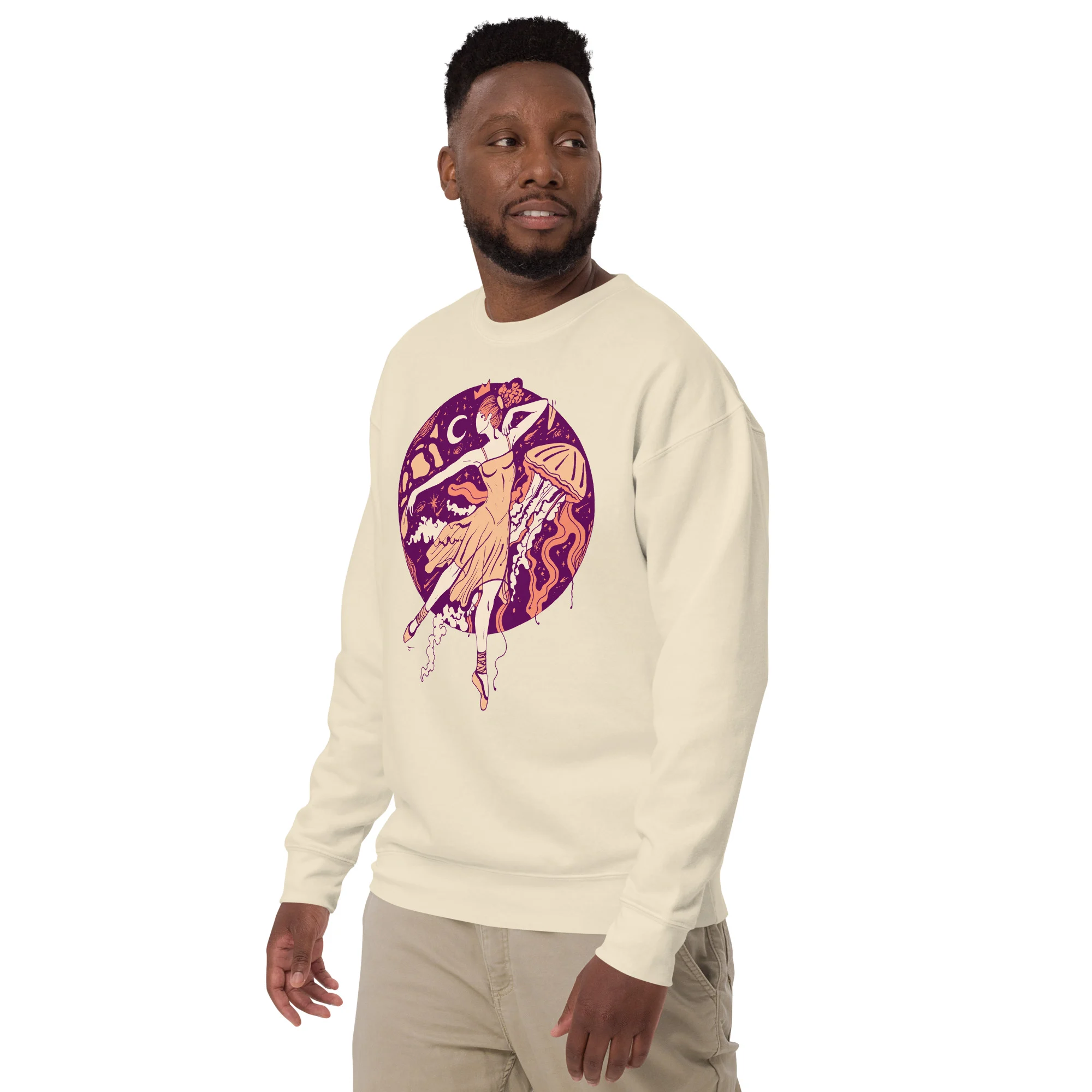 Peach The Oceanic Dancer | Ballerina Drawing Sweatshirt - Image 5