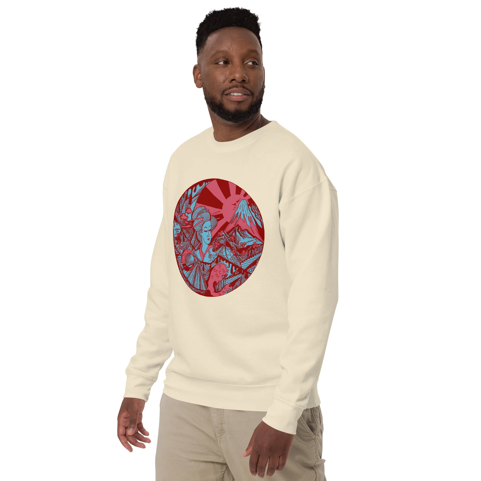 Pastel Blue Dreaming of Japan - Japanese Circle Sweatshirt - Image 5