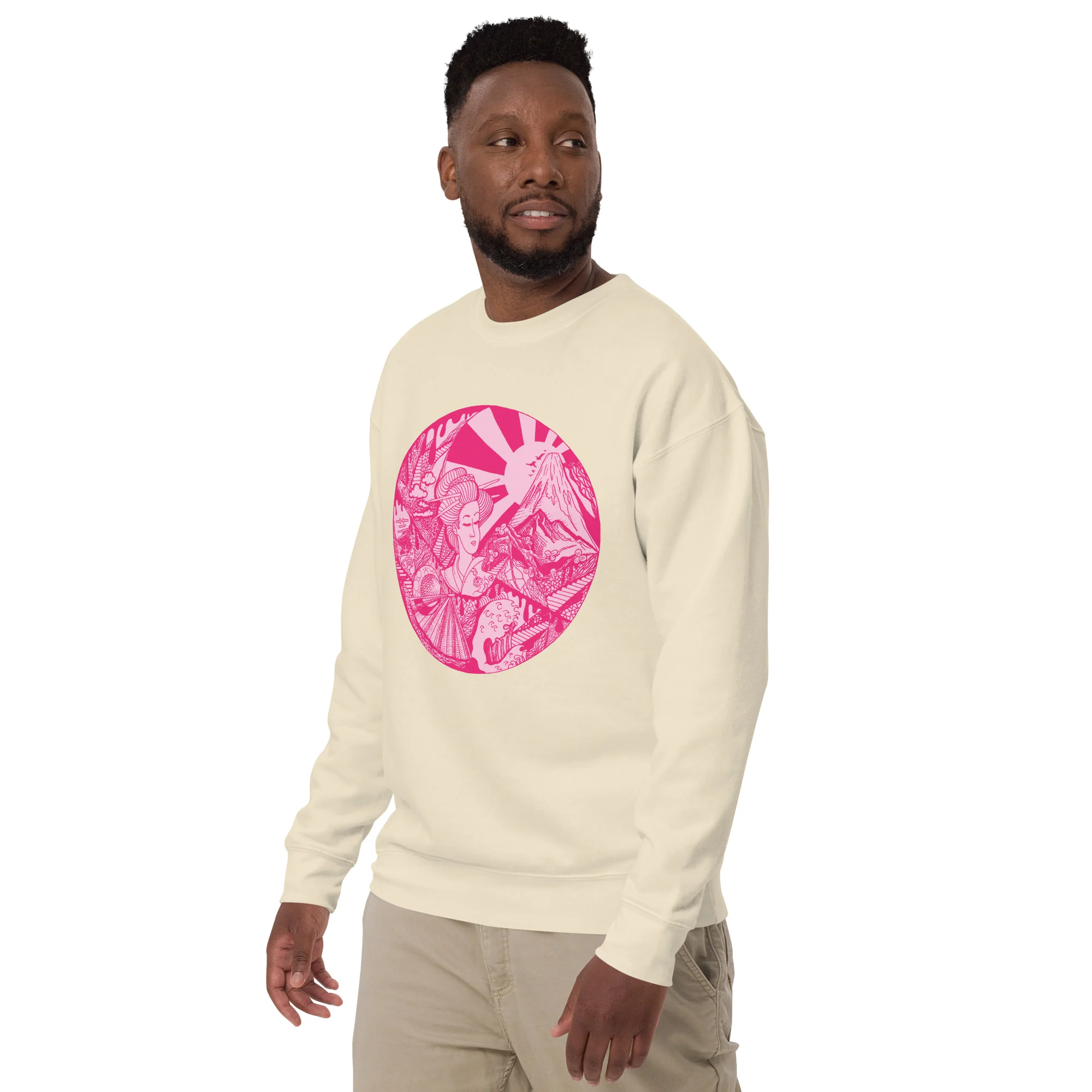 Pink Dreaming of Japan - Japanese Circle Sweatshirt - Image 5