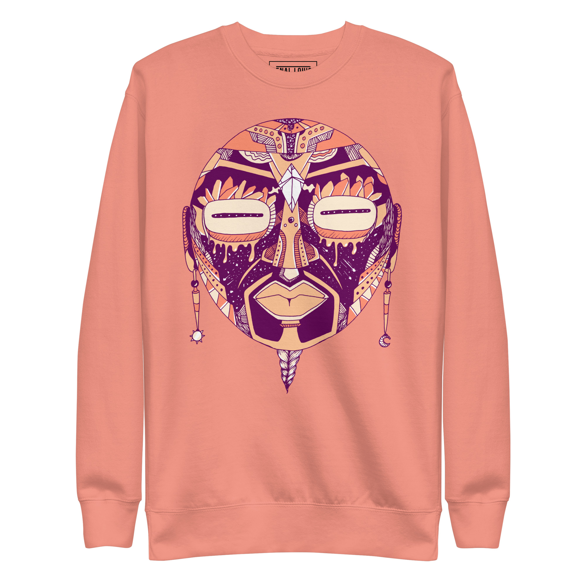 Peach African Mask No. 2 - African Sweatshirt - Image 7