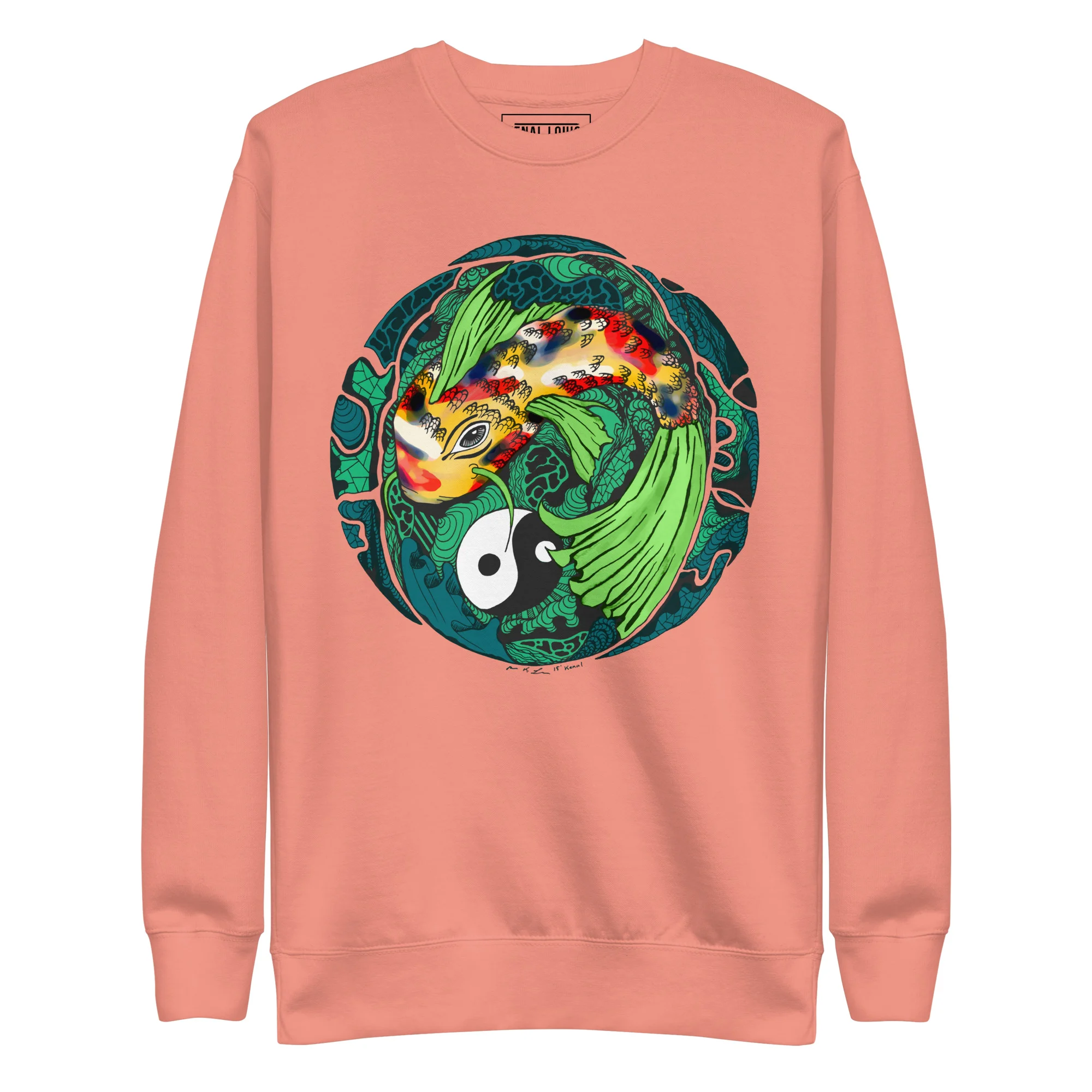Green Koi of Balance - Koi Fish Sweatshirt - Image 7