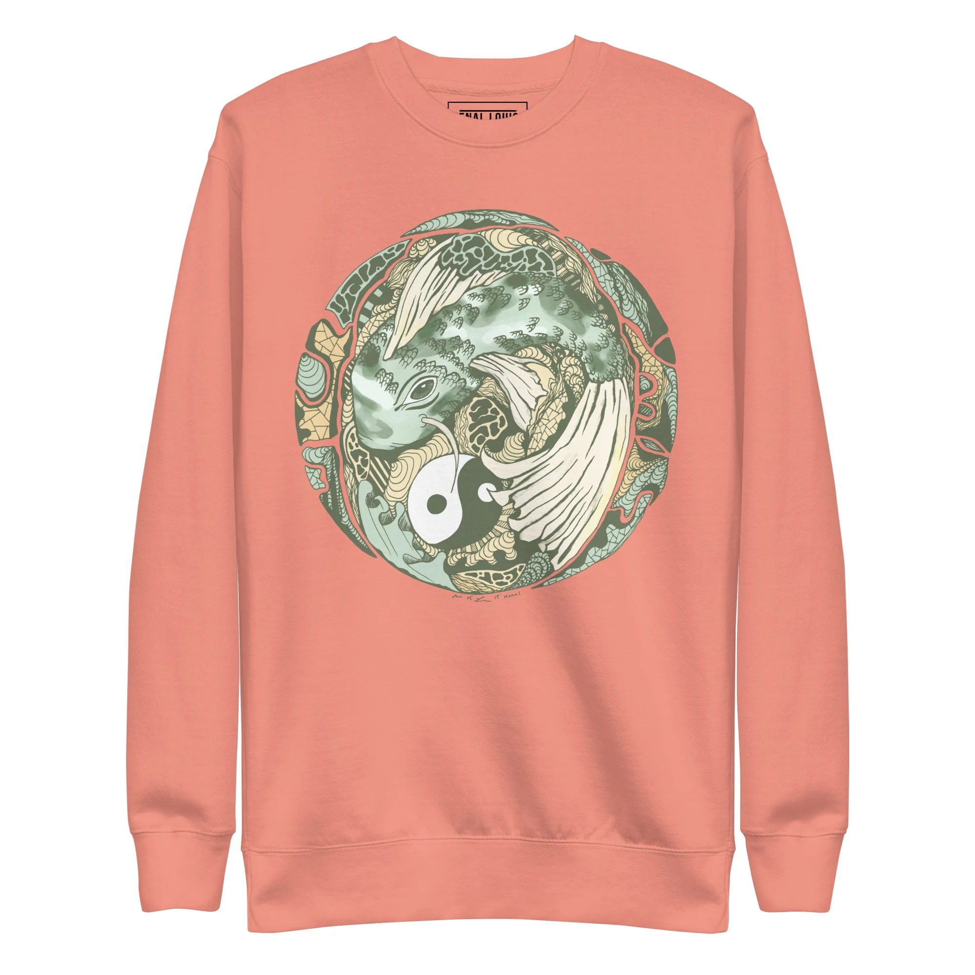 Sage Green Koi of Balance - Koi Fish Sweatshirt - Image 7