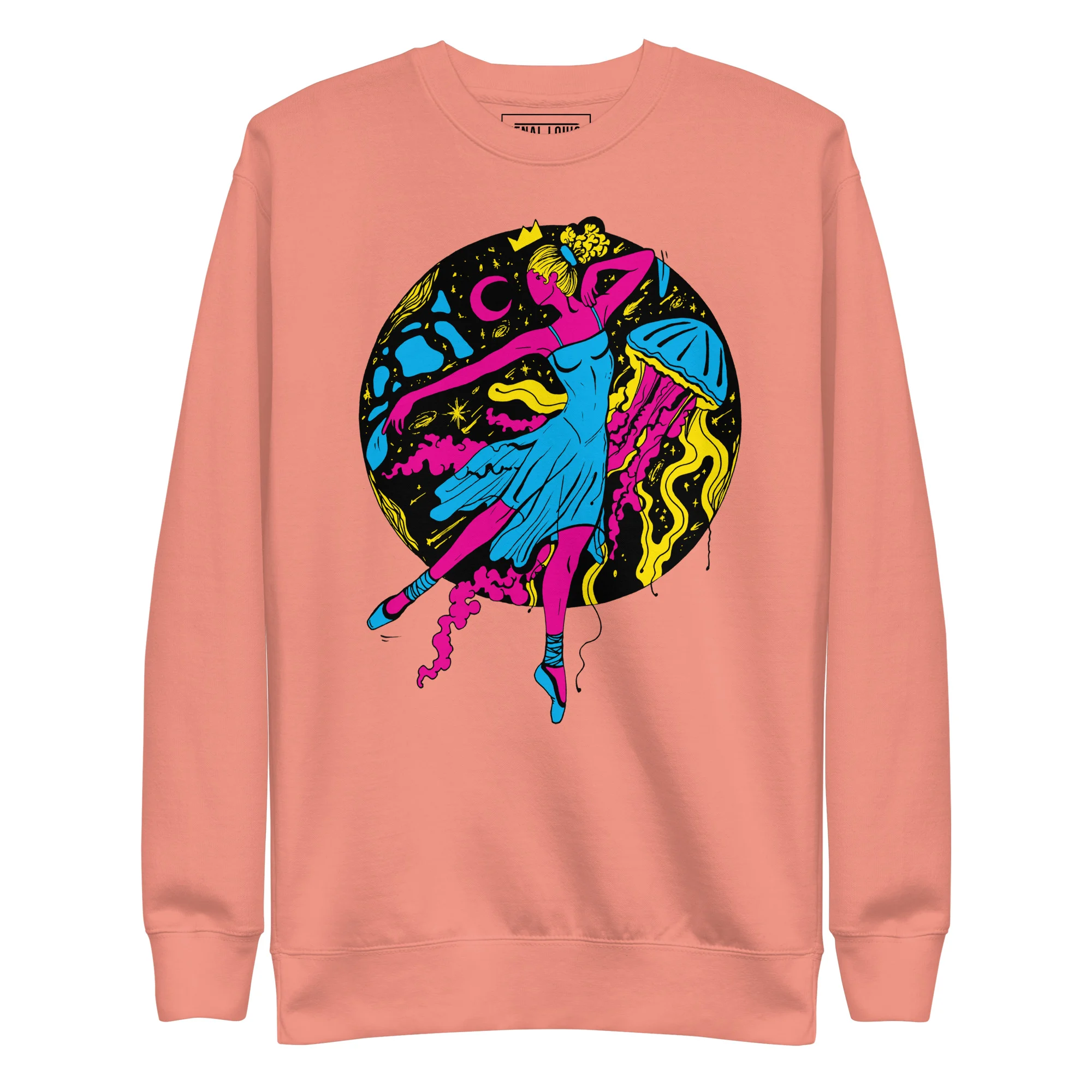 Pink and Green The Oceanic Dancer | Ballerina Drawing Sweatshirt - Image 7