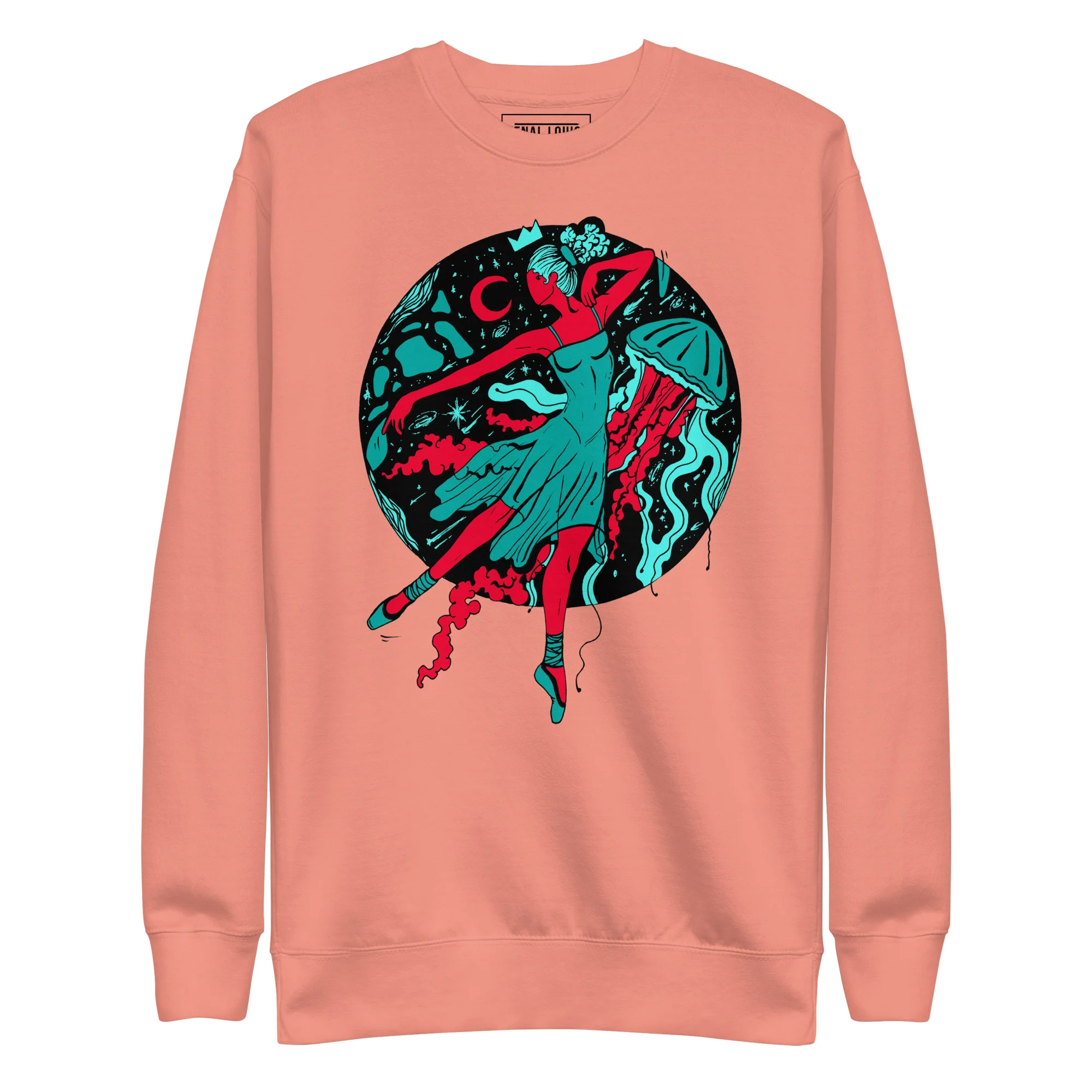 Turquoise Red The Oceanic Dancer | Ballerina Drawing Sweatshirt - Image 7
