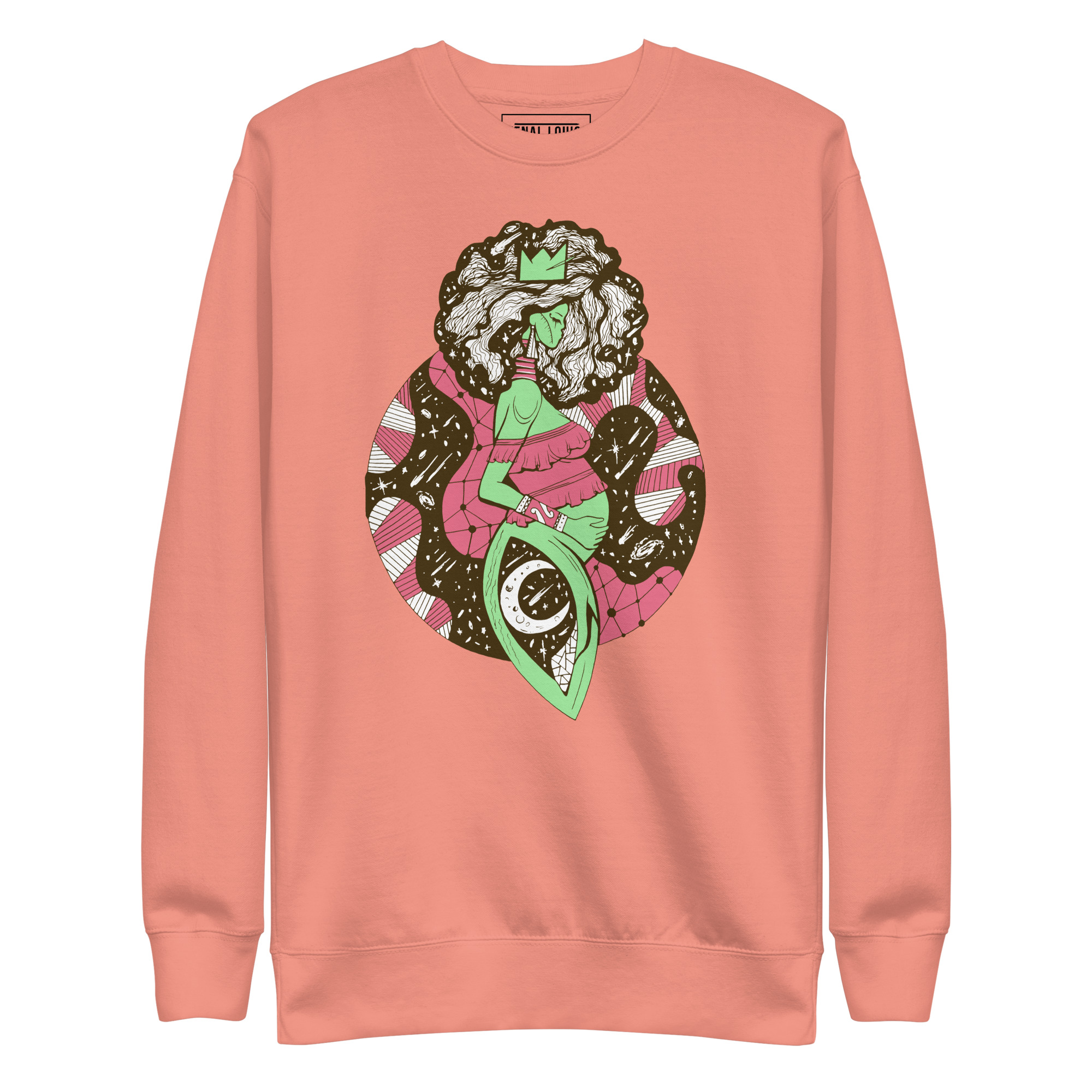 Pink and Green Birth of Sahelle | Art gift for Mom Sweatshirt - Image 7