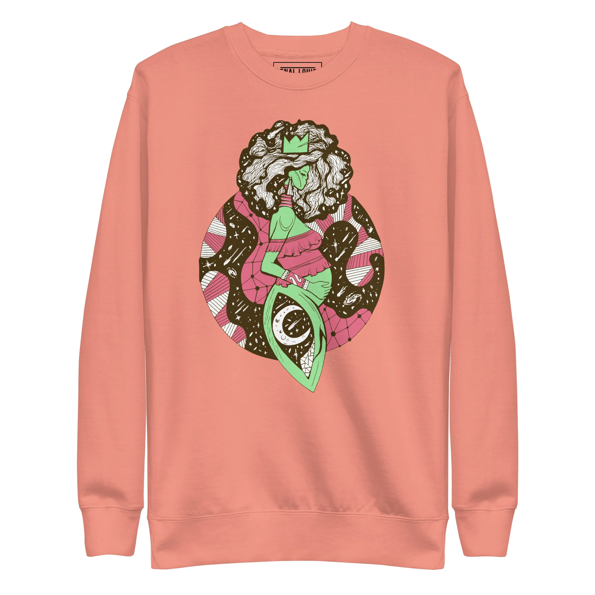 Pink and Green Birth of Sahelle | Art gift for Mom Sweatshirt - Image 7