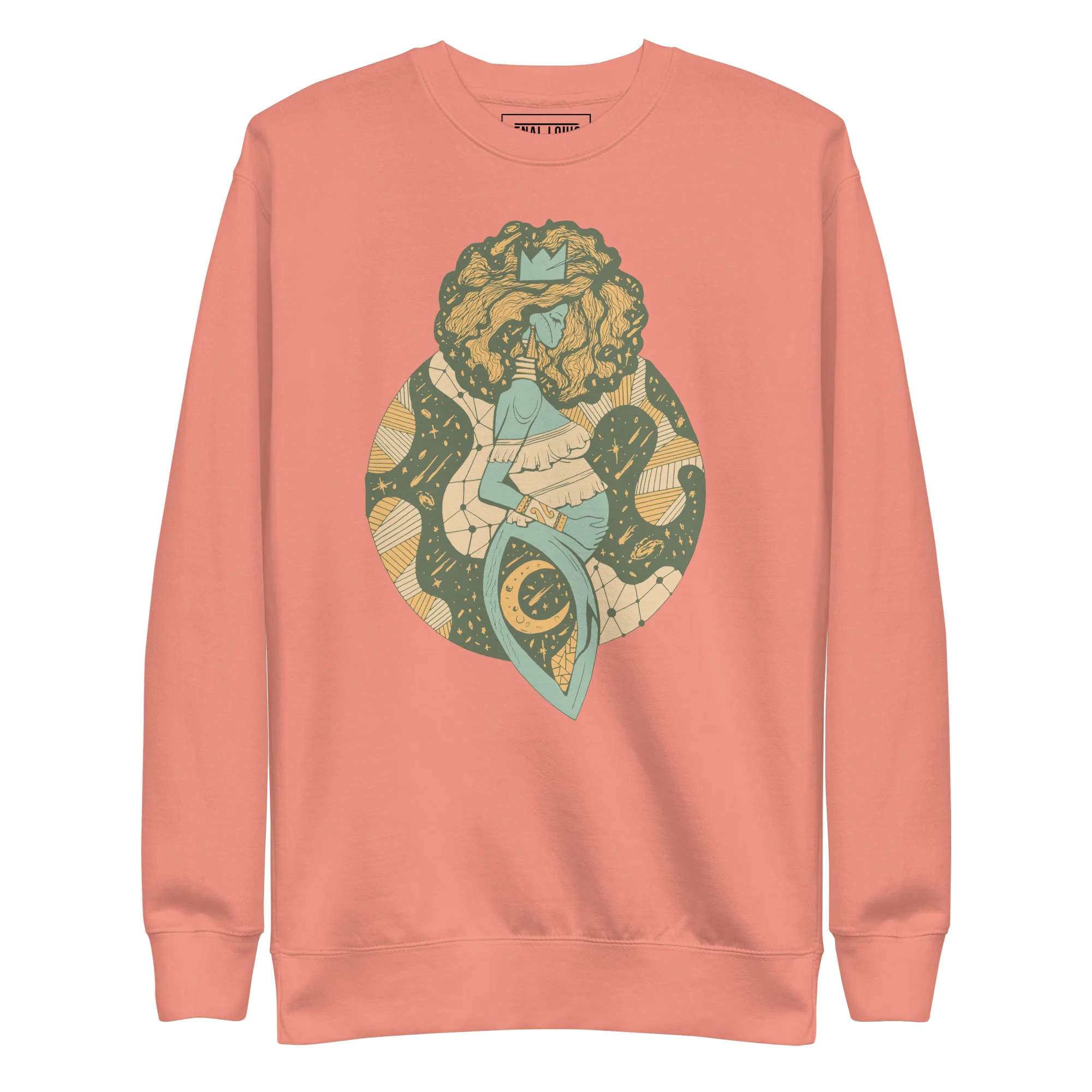 Sage Green Birth of Sahelle | Art gift for Mom Sweatshirt - Image 7