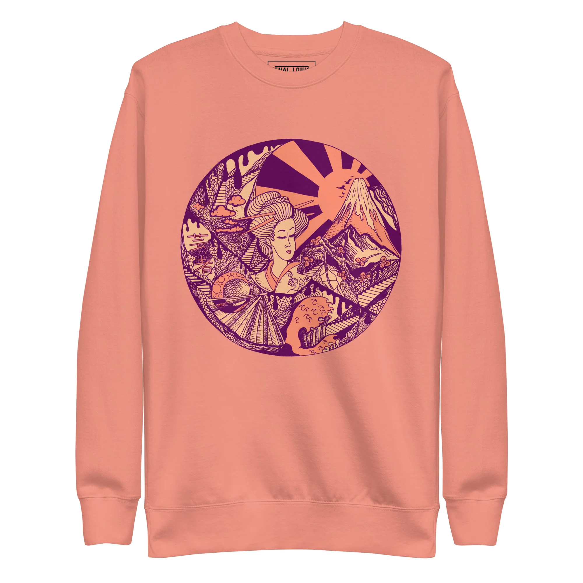 Peach Dreaming of Japan - Japanese Circle Sweatshirt - Image 7