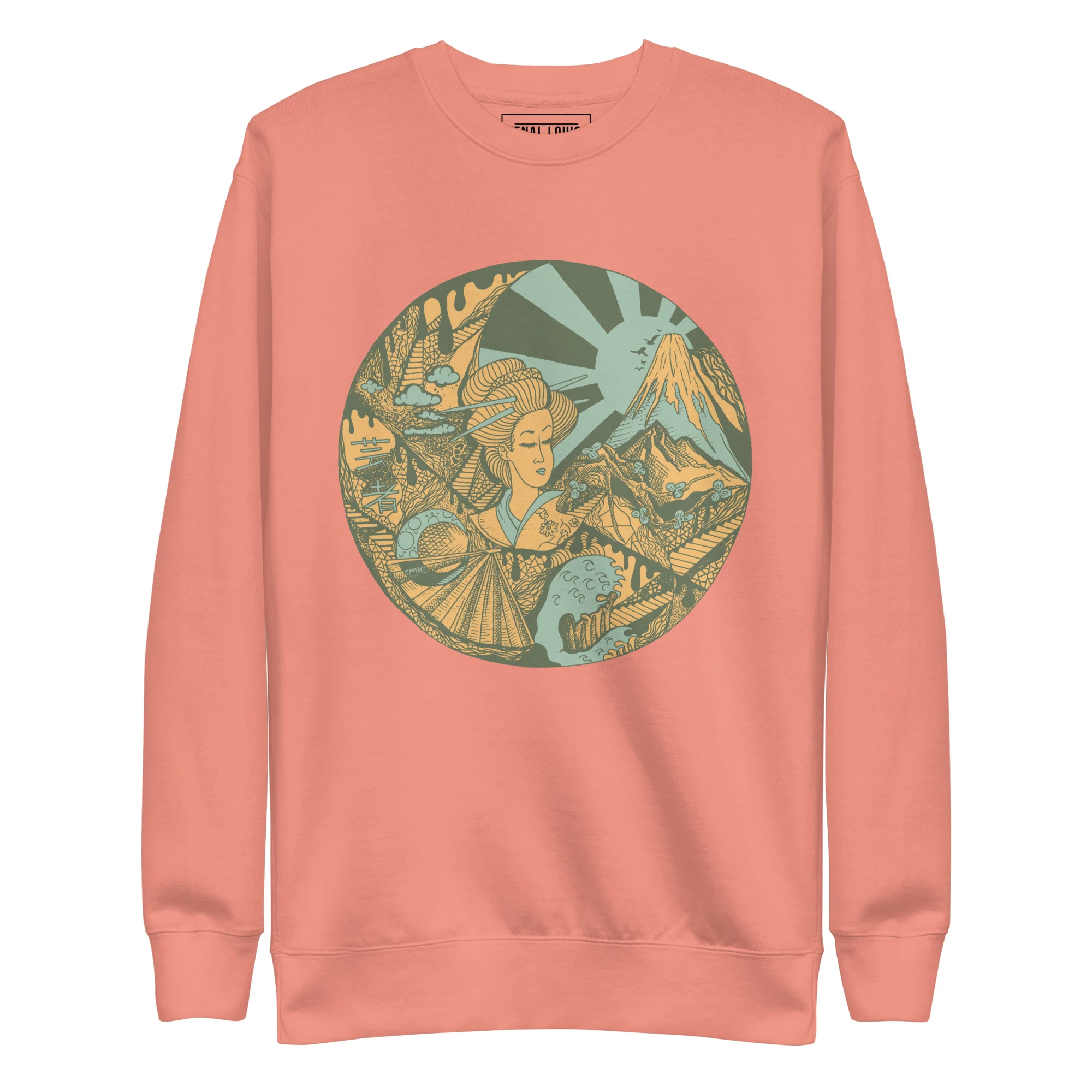 Sage Green Dreaming of Japan - Japanese Circle Sweatshirt - Image 7