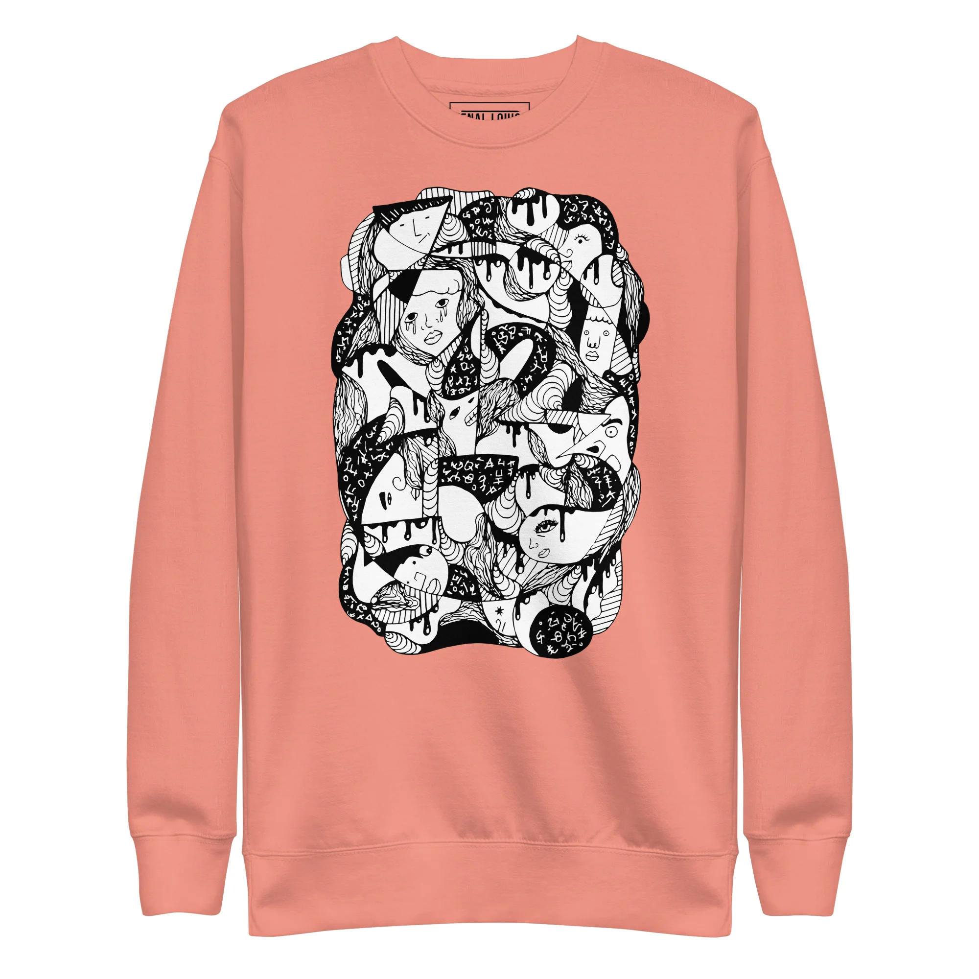 10 Faces and Numbers – Abstract Art Sweatshirt - Image 7