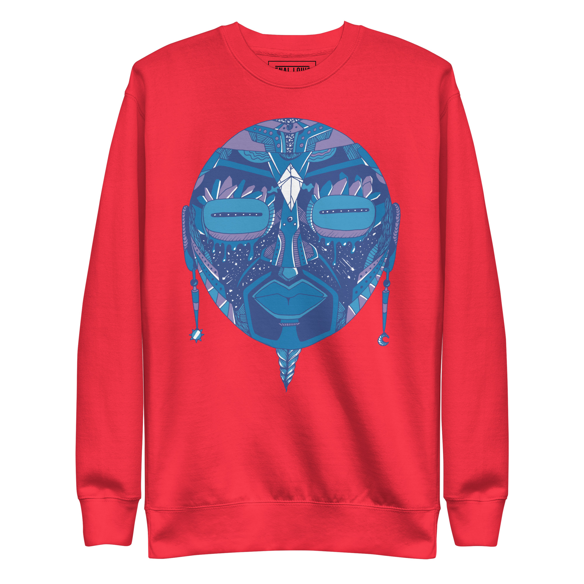 Mountain Blue African Mask No. 2 - African Sweatshirt - Image 6