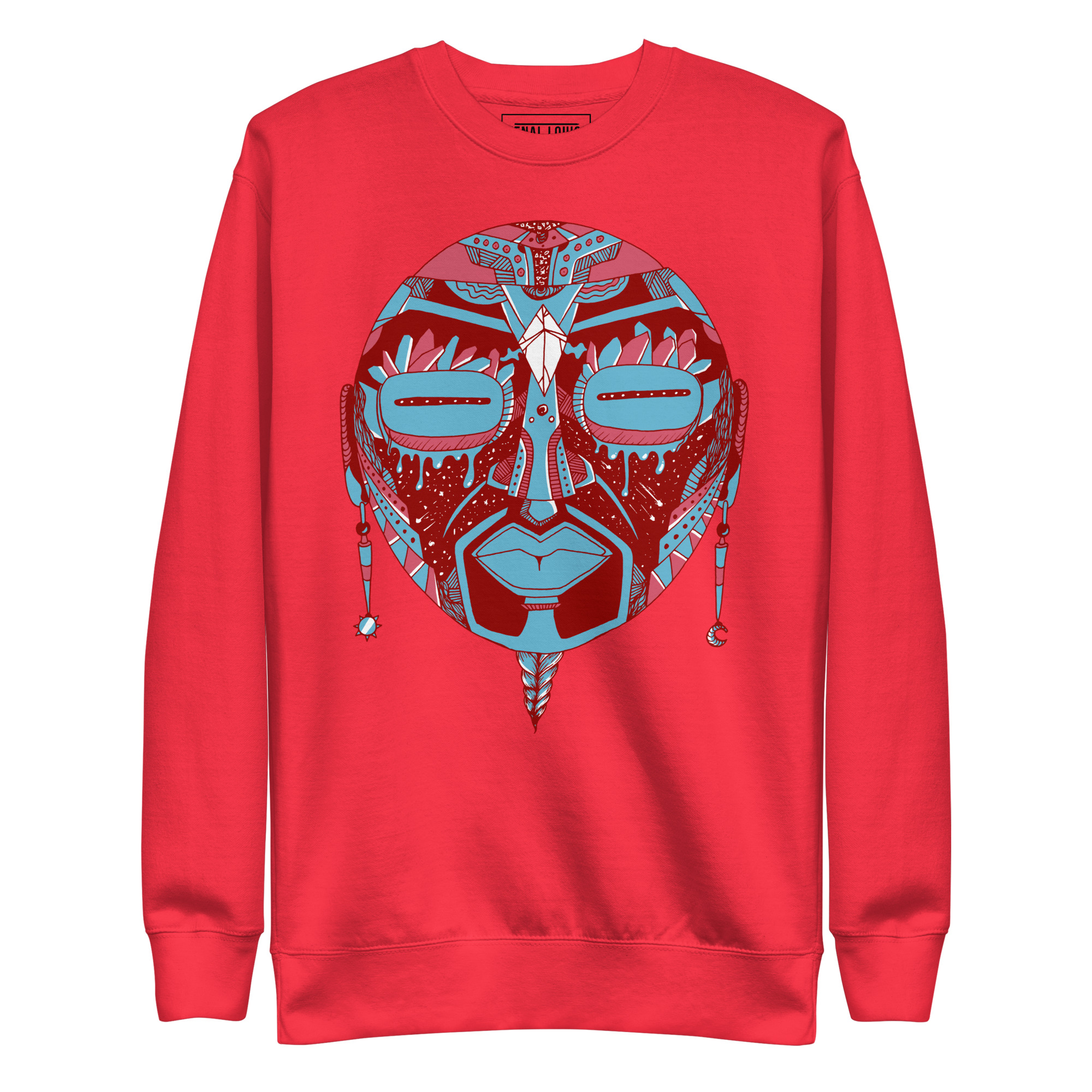 Pastel Blue African Mask No. 2 - African Sweatshirt - Image 6