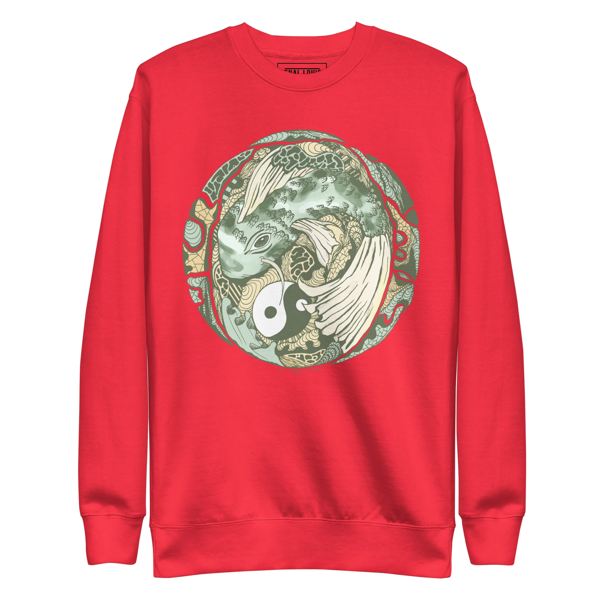 Sage Green Koi of Balance - Koi Fish Sweatshirt - Image 6